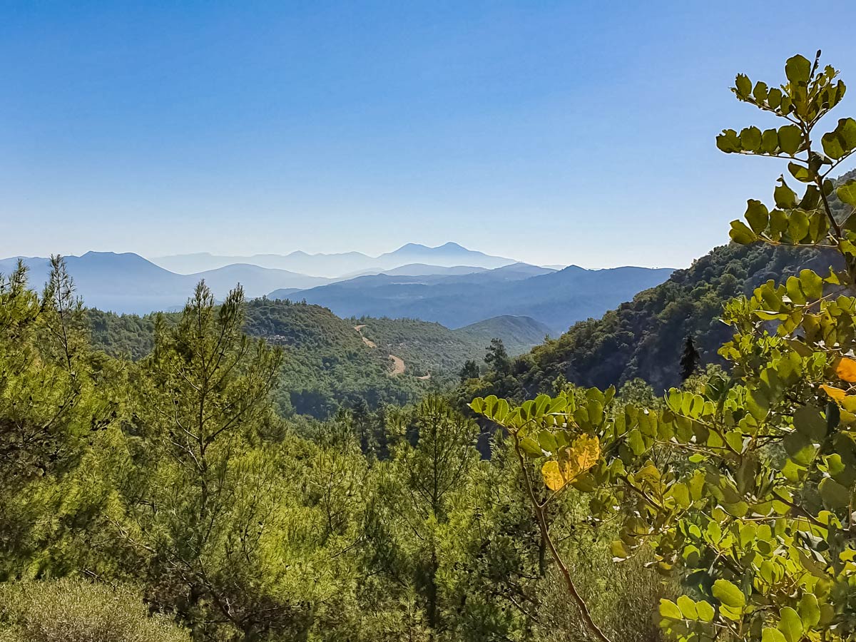 Beautiful mediterranean valley views Samos Island Greece walking tour