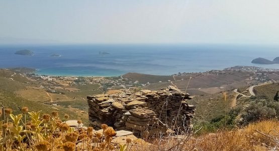 Walk from Batsi to Gavrio exploring Tinos Greece