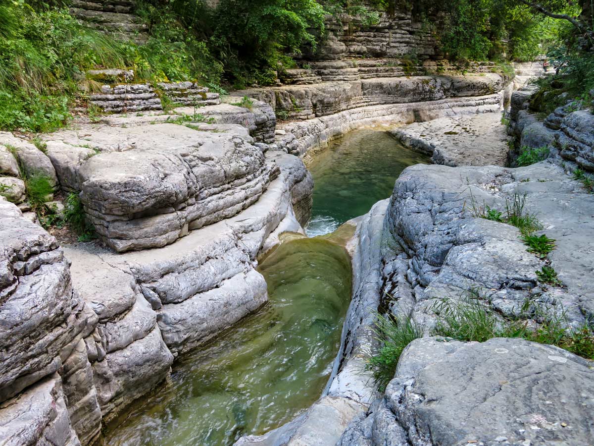 Kolimbithria natural stone pools hiking Zagori Vikos Gorge Greece