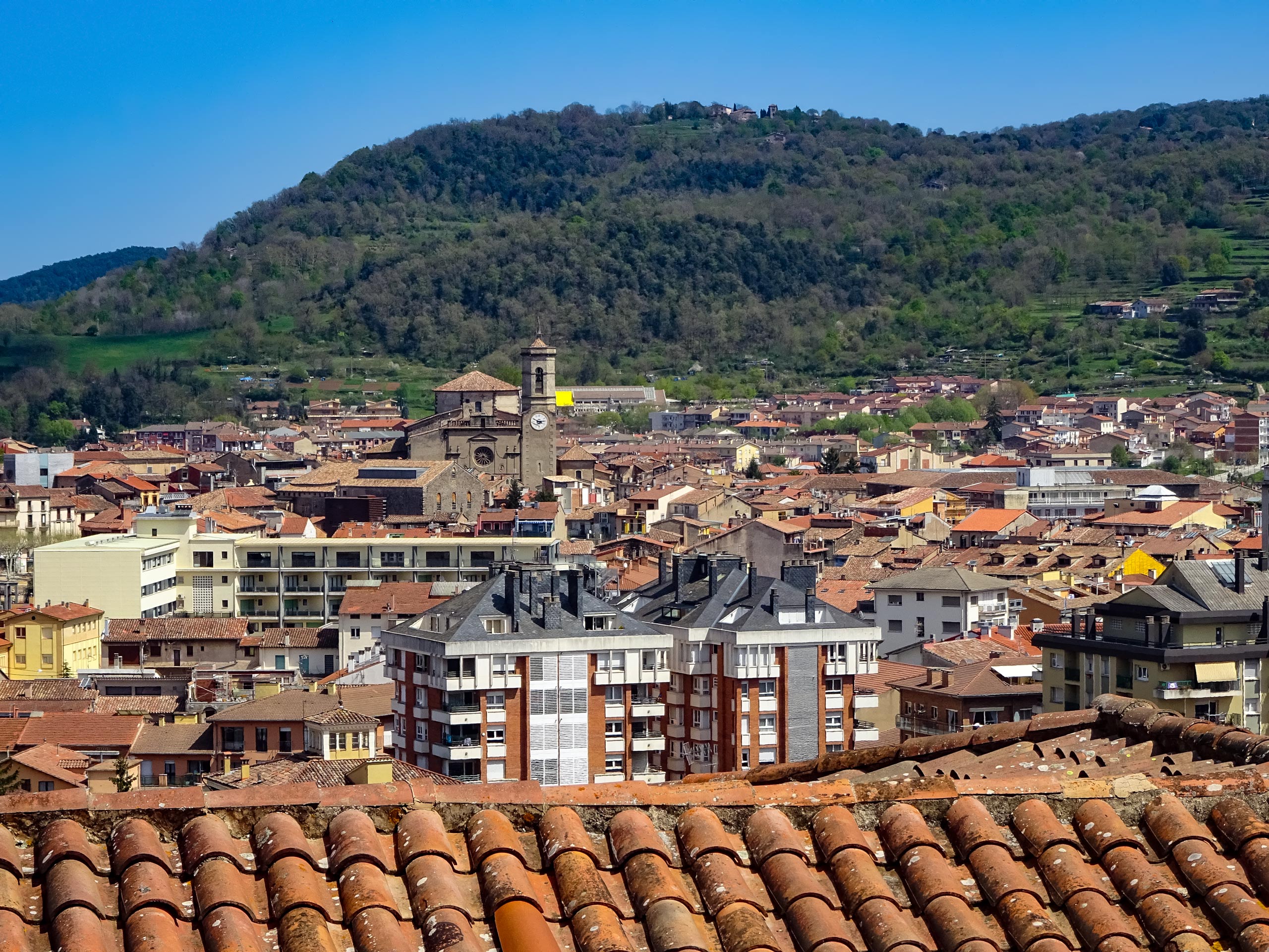Olot city traditional spanish arcitecture