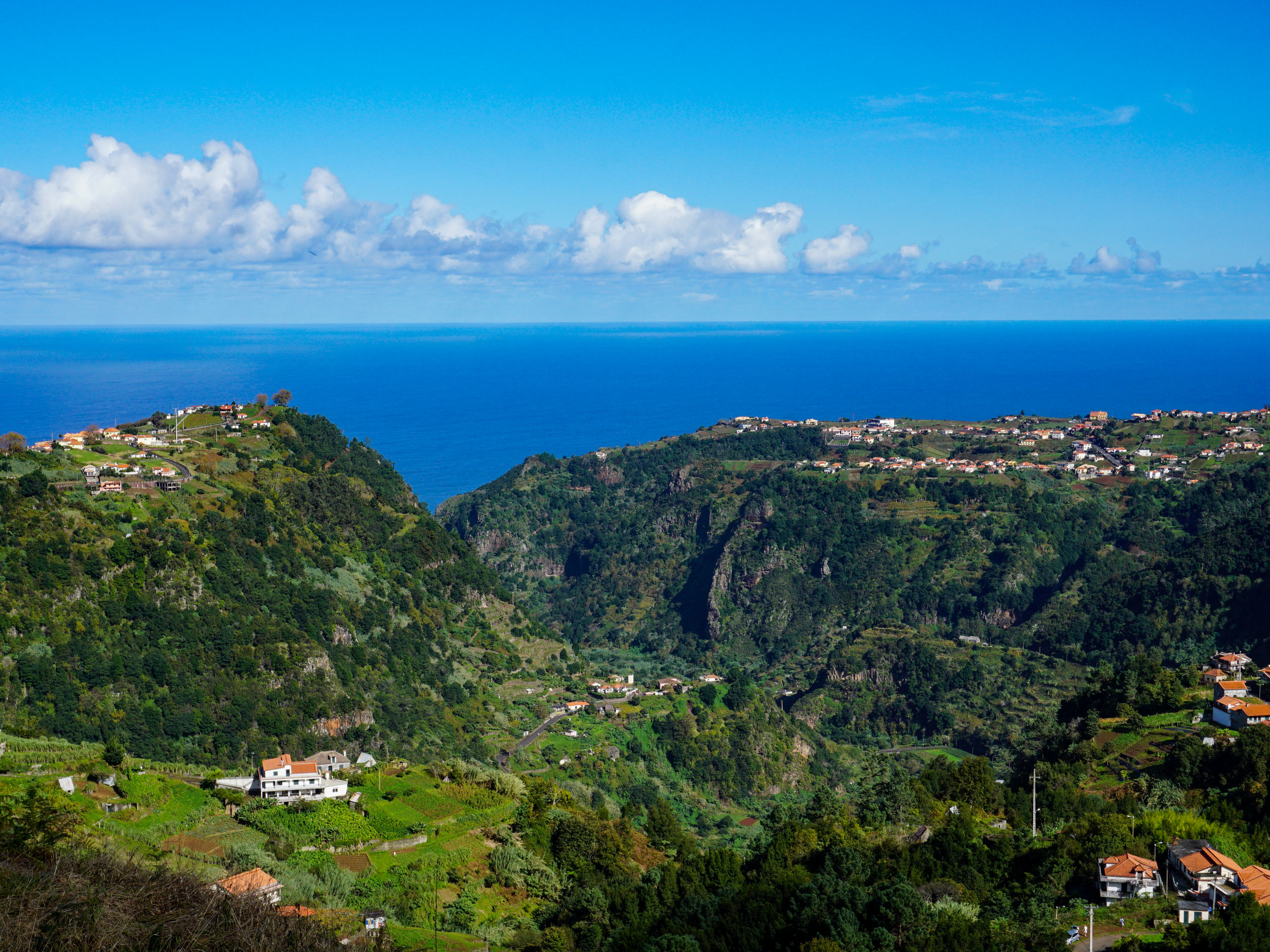 City on the hills by the ocean Caldeirao Verde Maderira Spain