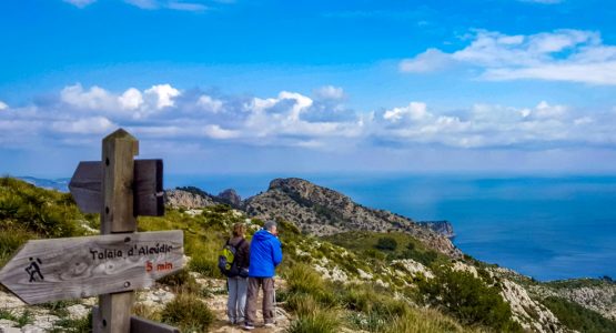 Hiking wlaking tour in the hills around Mallorca Spain