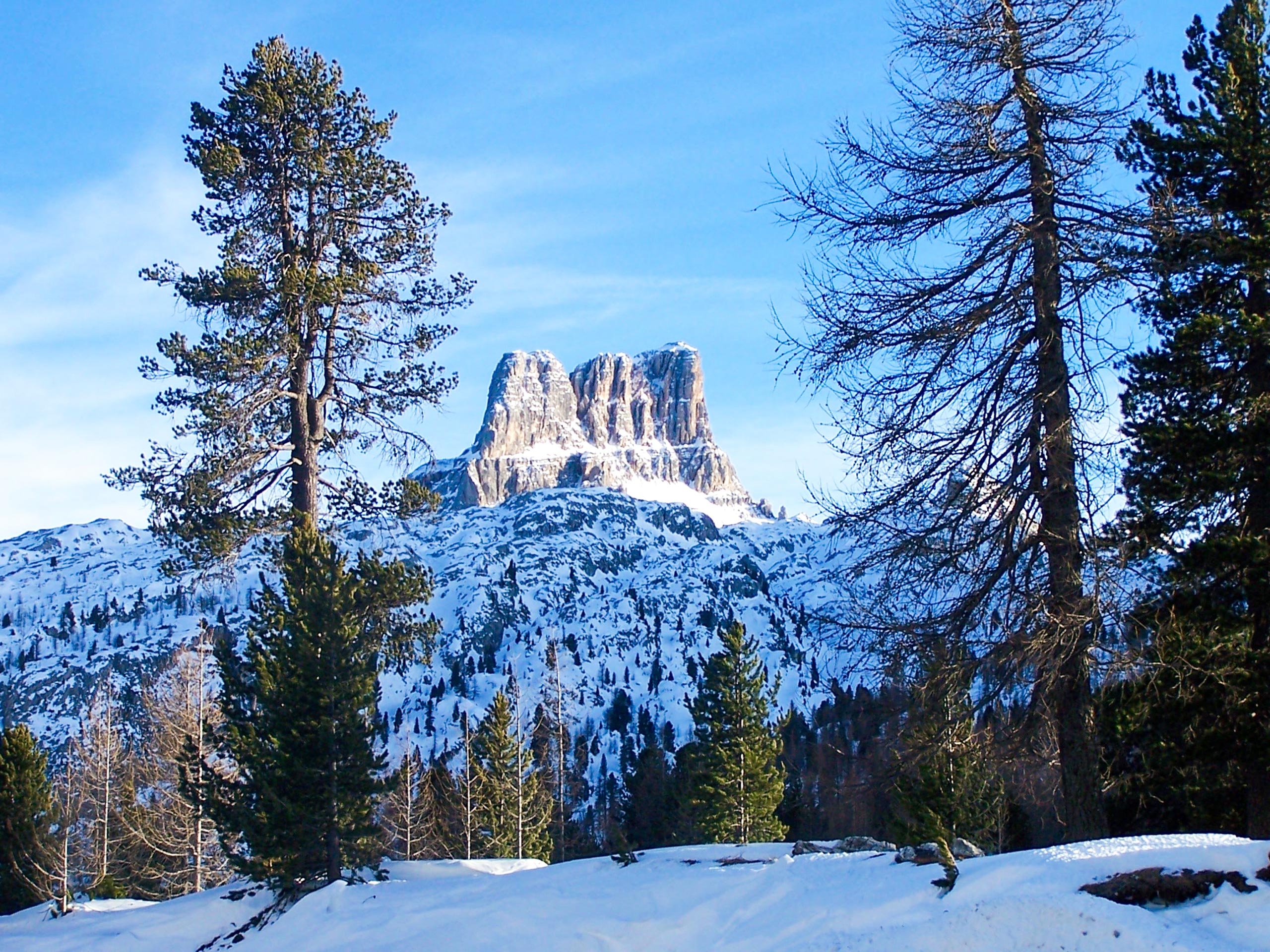 The snowbound Dolomites beautiful wiev