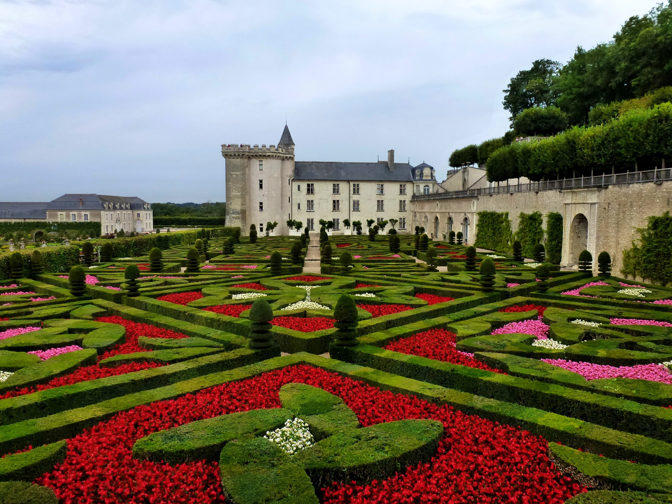Colorful Chateau-de-Villandry in Loire Valley (France)