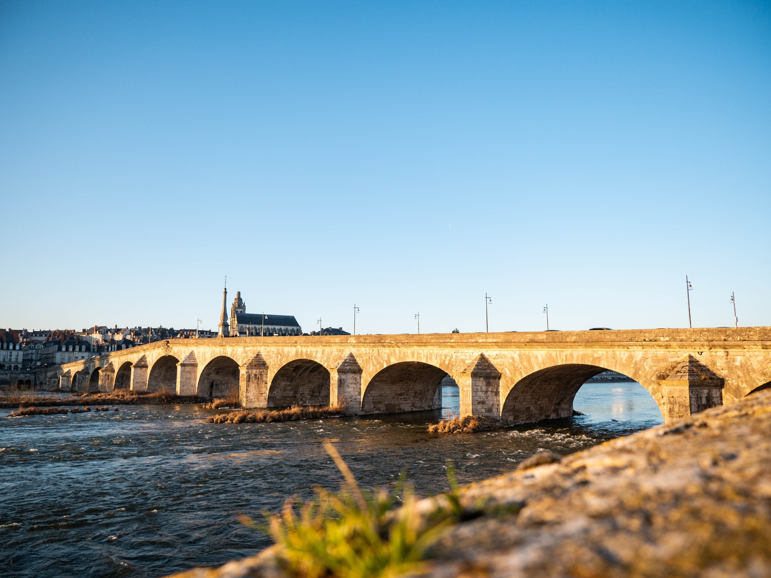 Bridge over the Loire river, as seen on Orléans to Saumur