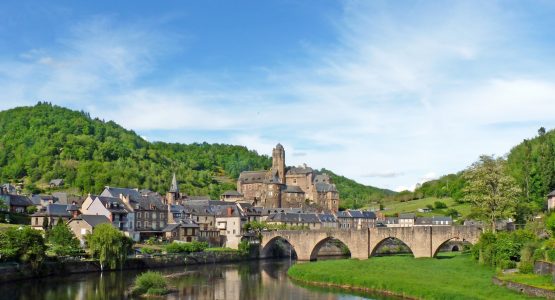 Estaing in France, along the biking route from Aumont to Conques