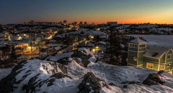 Sunset over the Yellowknife