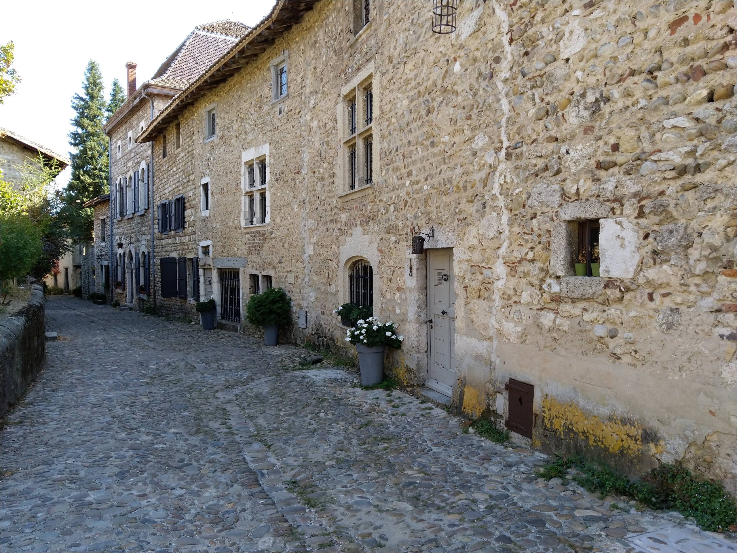 Cozy narrow streets in small French village