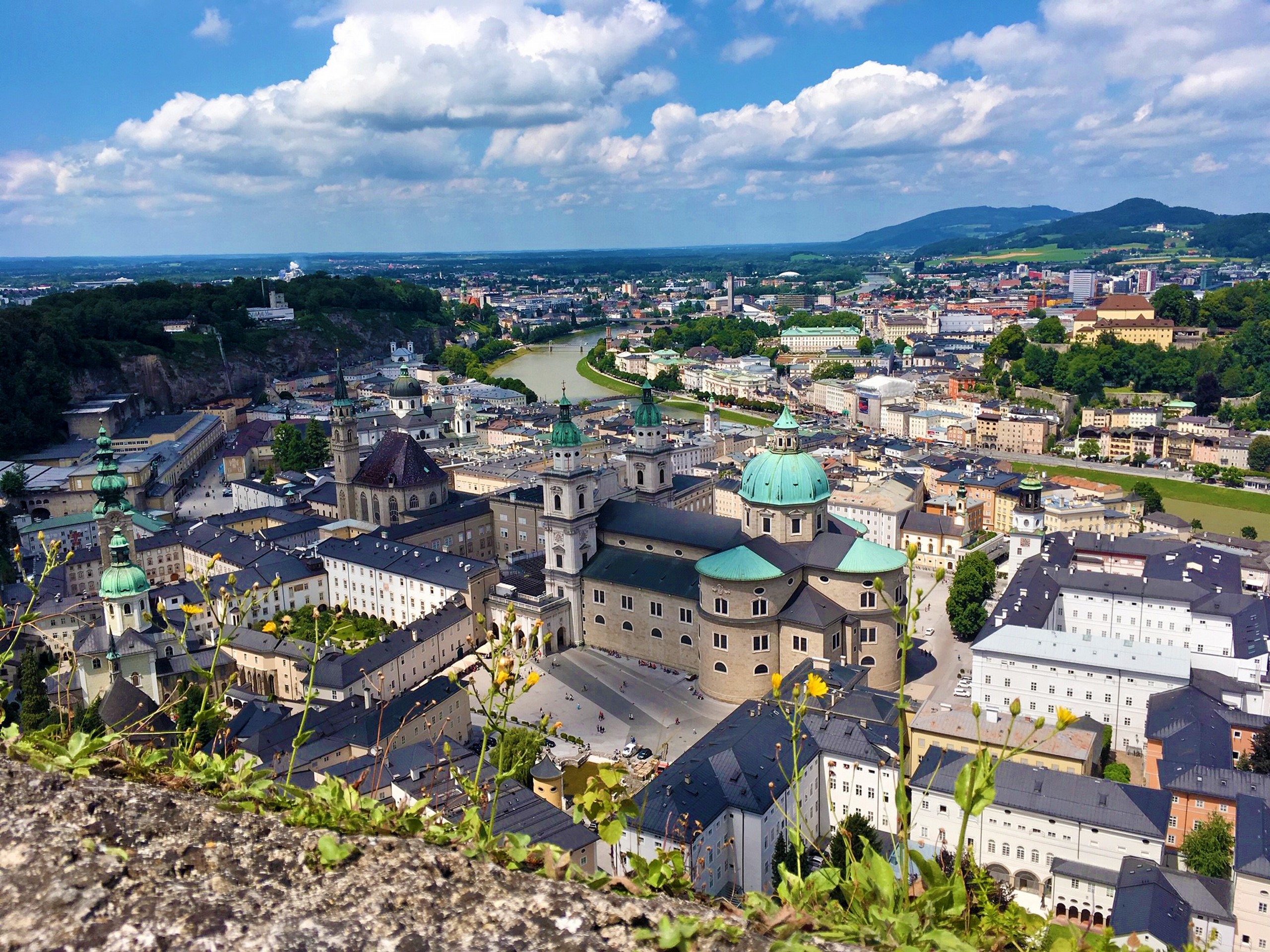 Panoramic views of Salzburg, as seen from the above