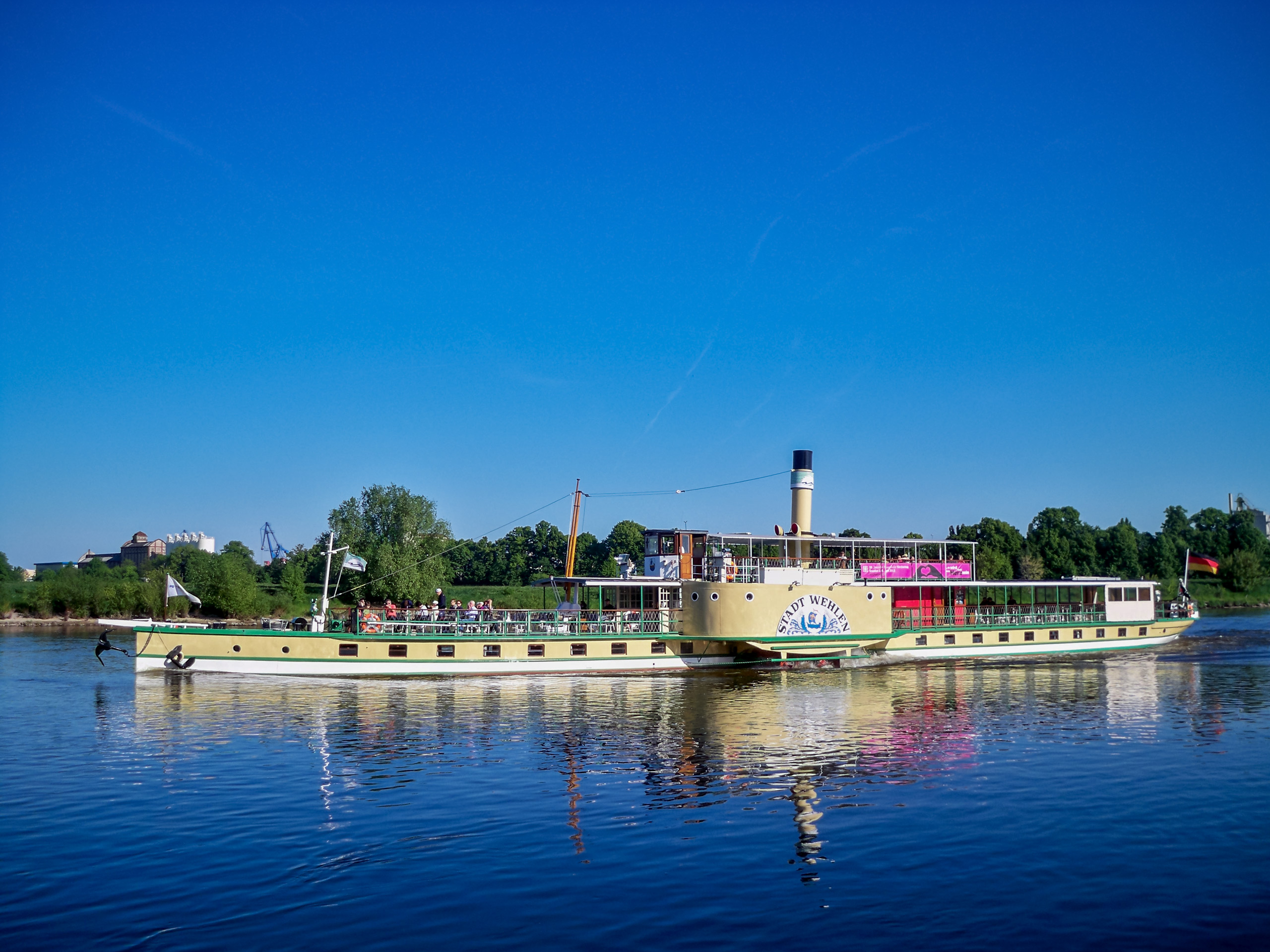 The Elbe steamers steamboats of Saxon Steamship Company part of oldest and largest fleet of paddle steamers in the world