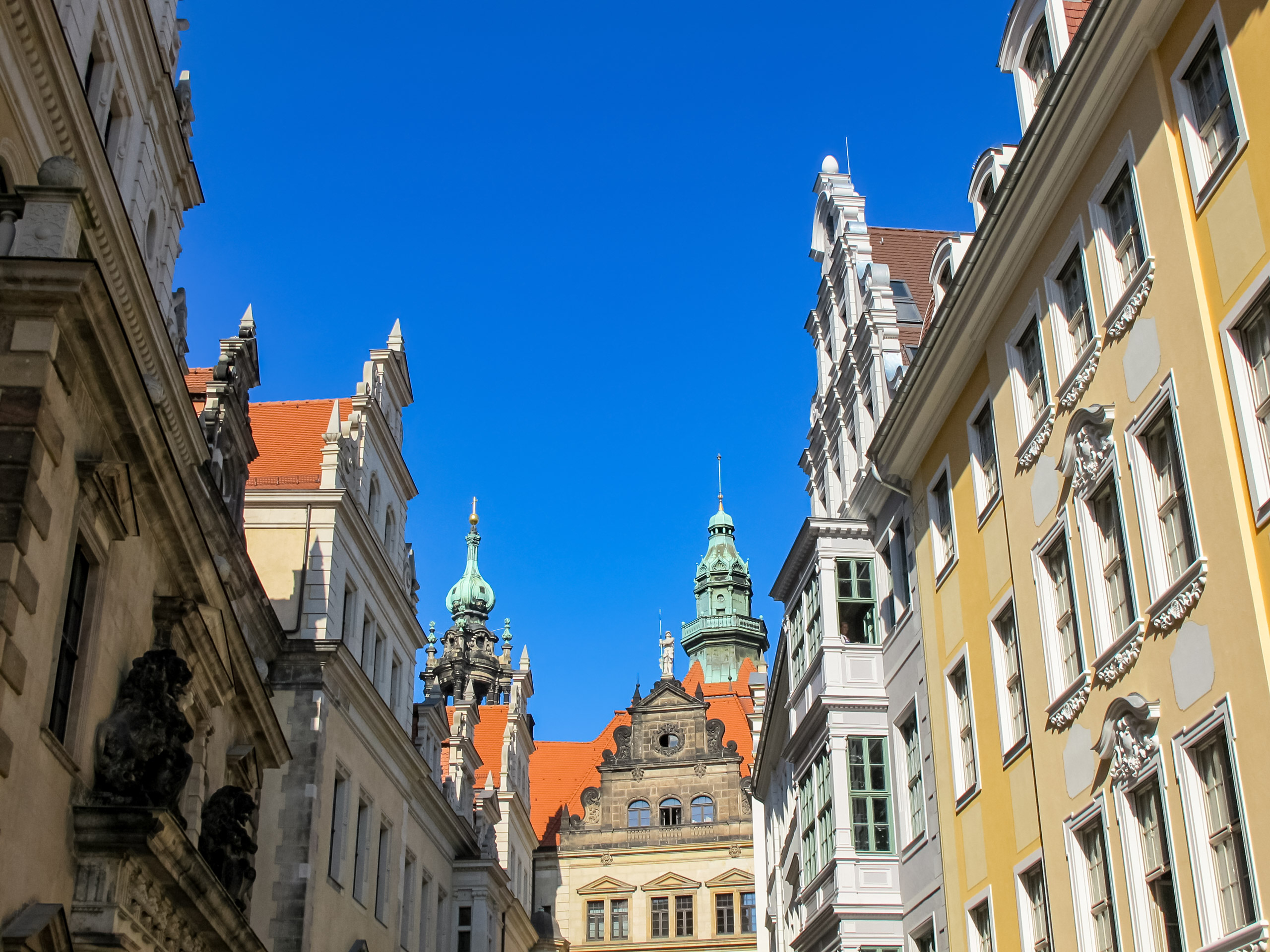 Historic old town next to the Royal Palace in Dresden