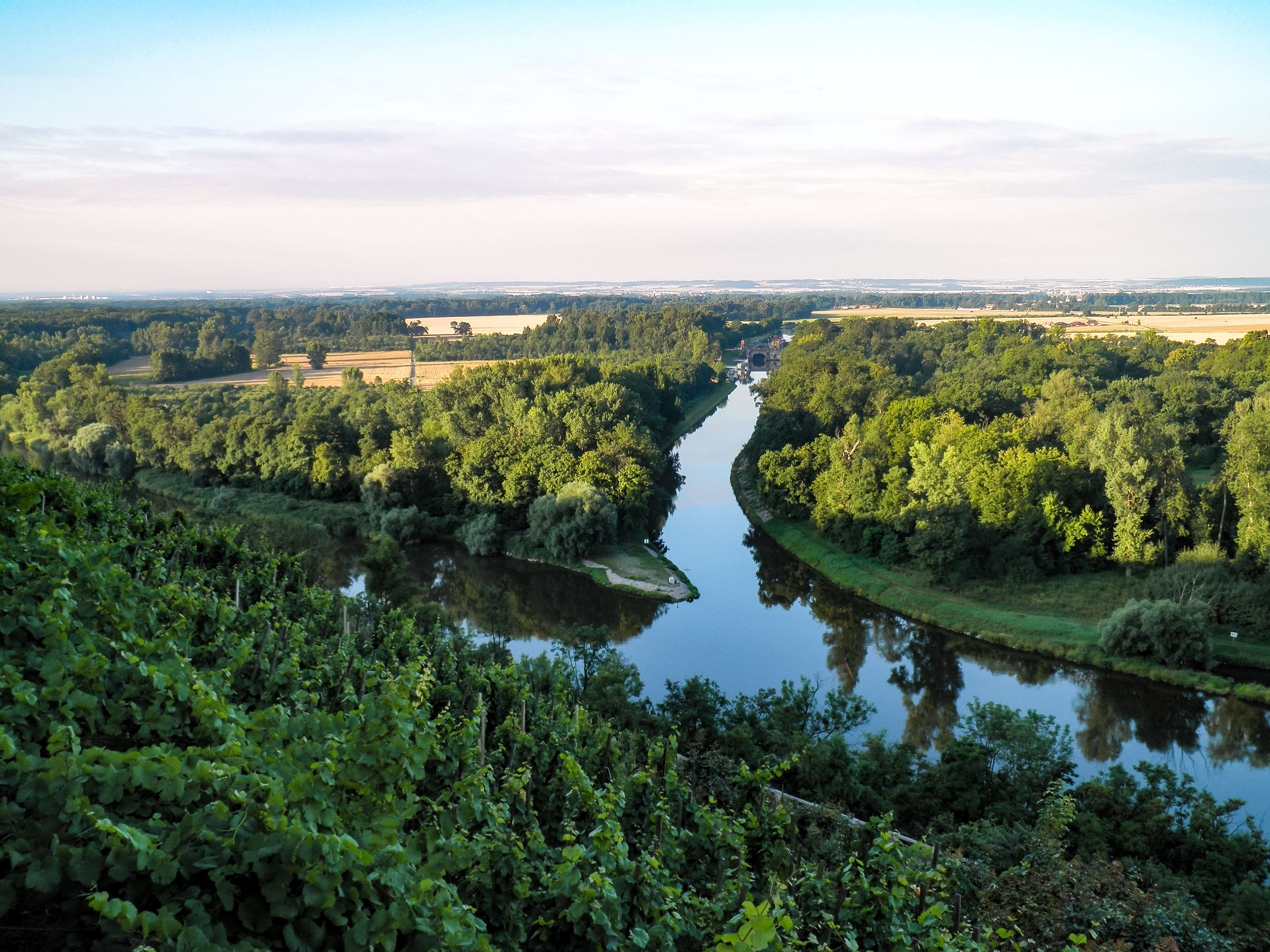 Confluence convergence of the Vltava and the Elbe Elbe Cycle Route Prague to Dresden