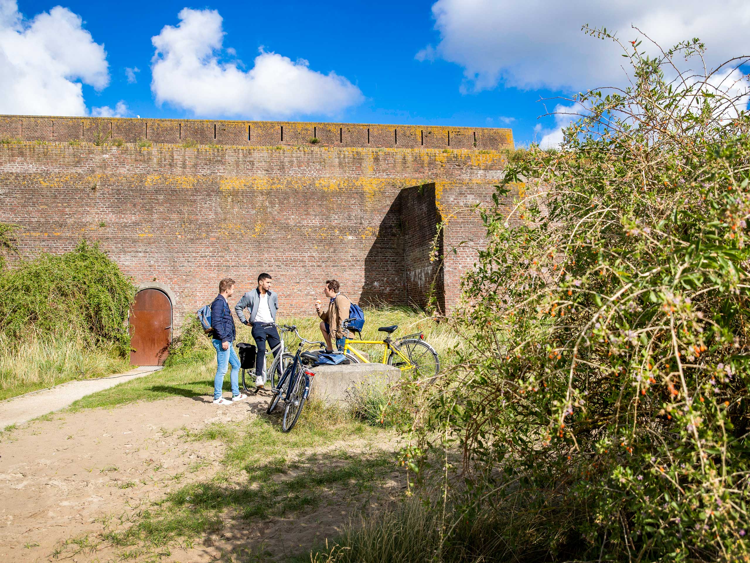 Tourists near the old wall