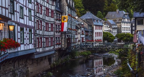 Beautiful buildings along the river