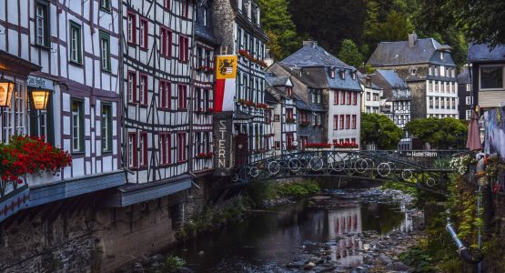 Beautiful buildings along the river