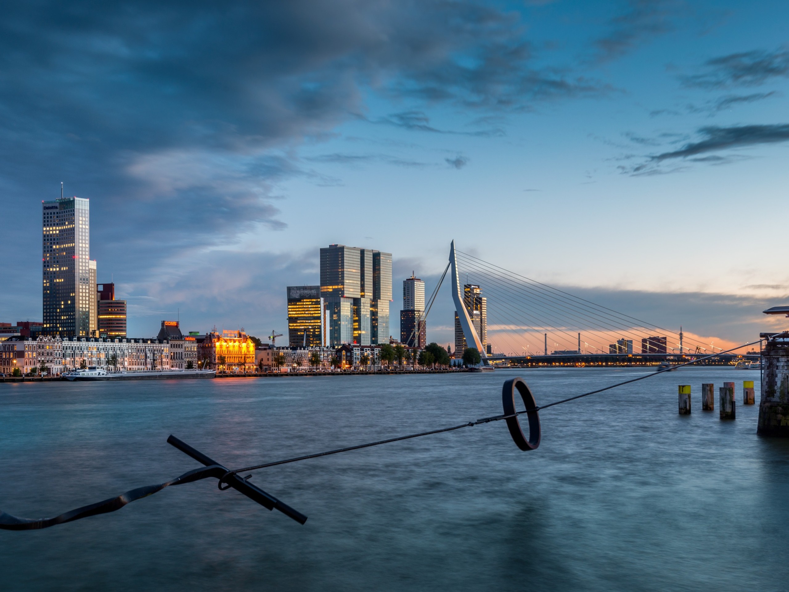 Rotterdam during the sunset