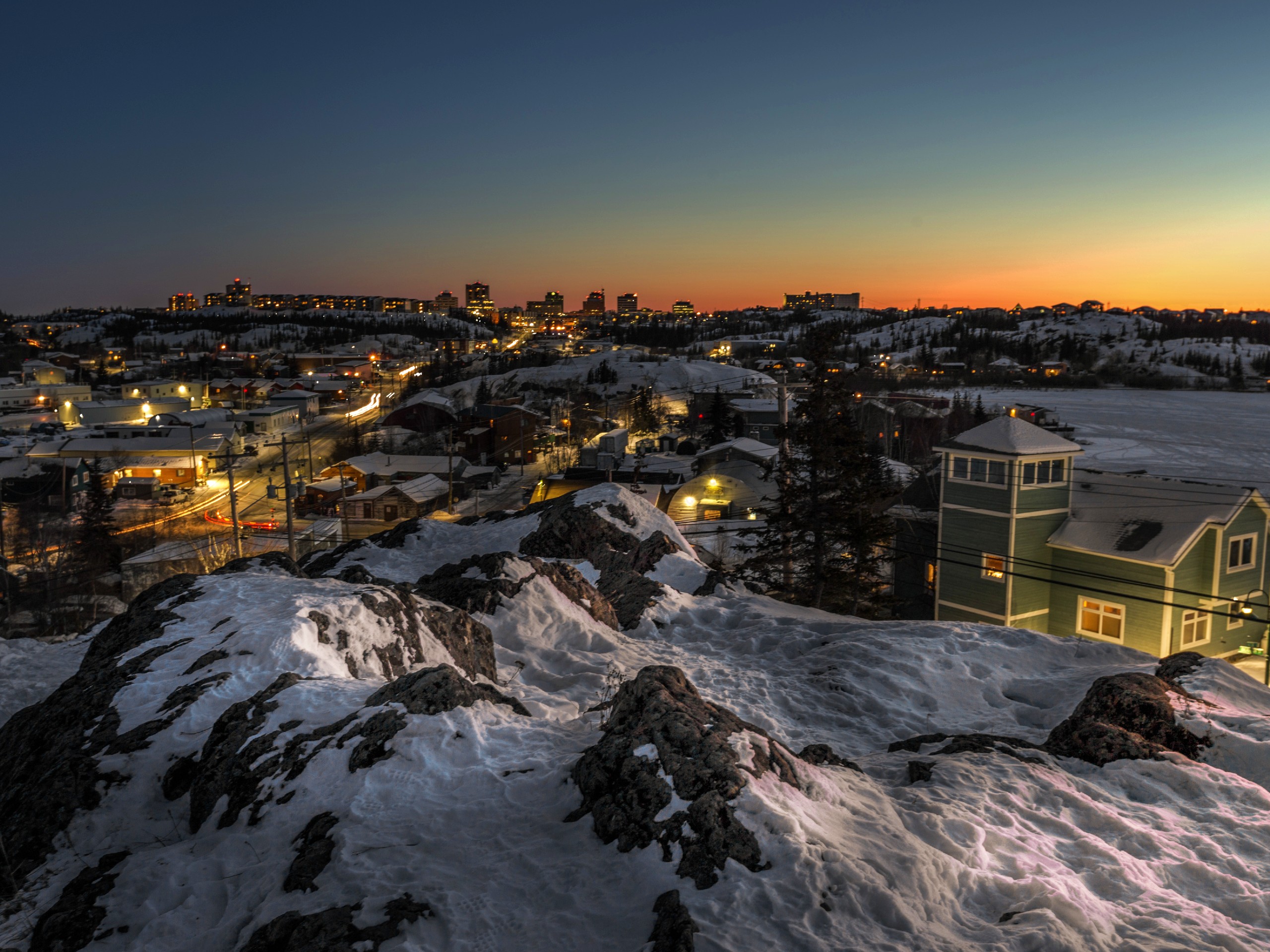 Sunset over the Yellowknife