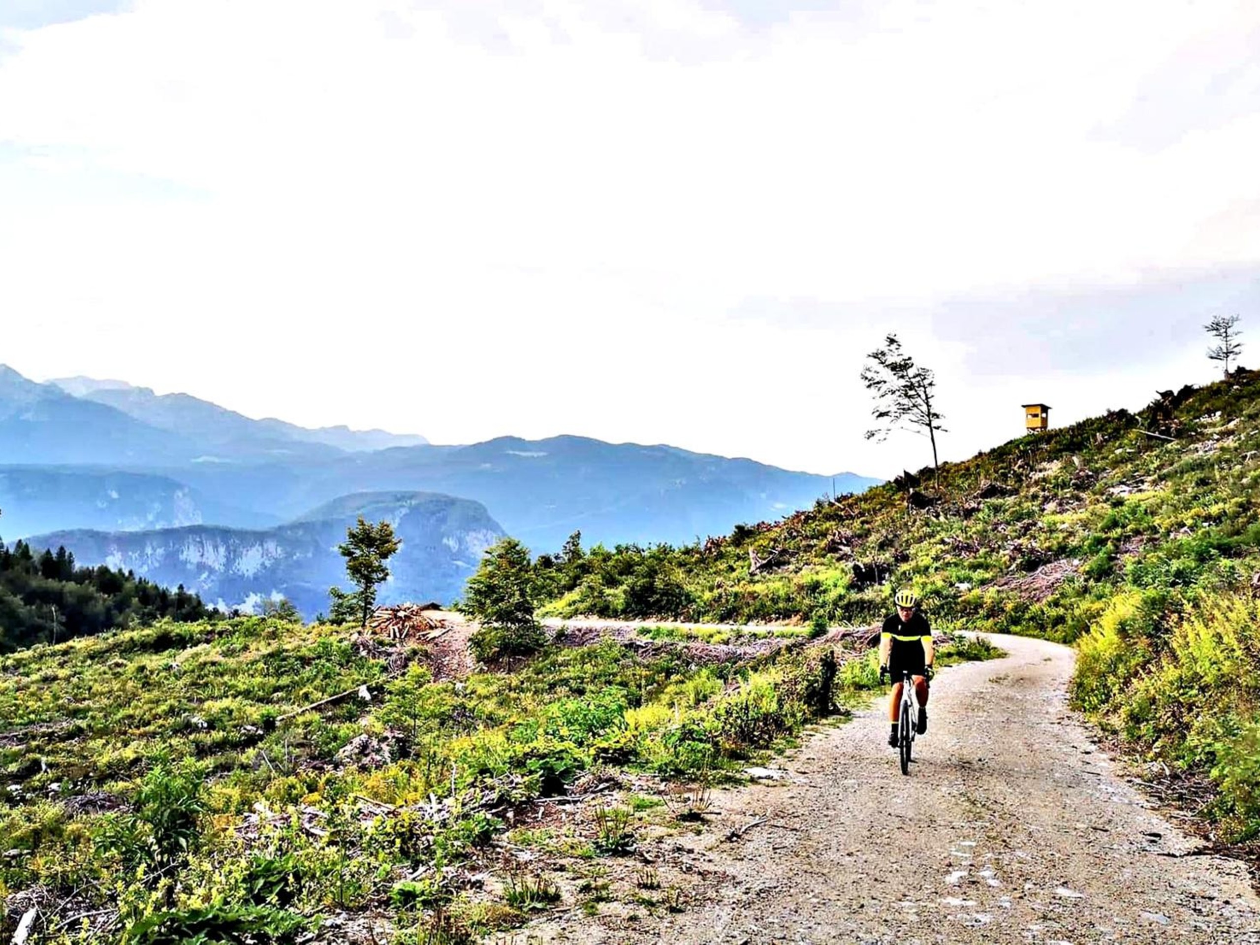 Biker cycling in Slovenia