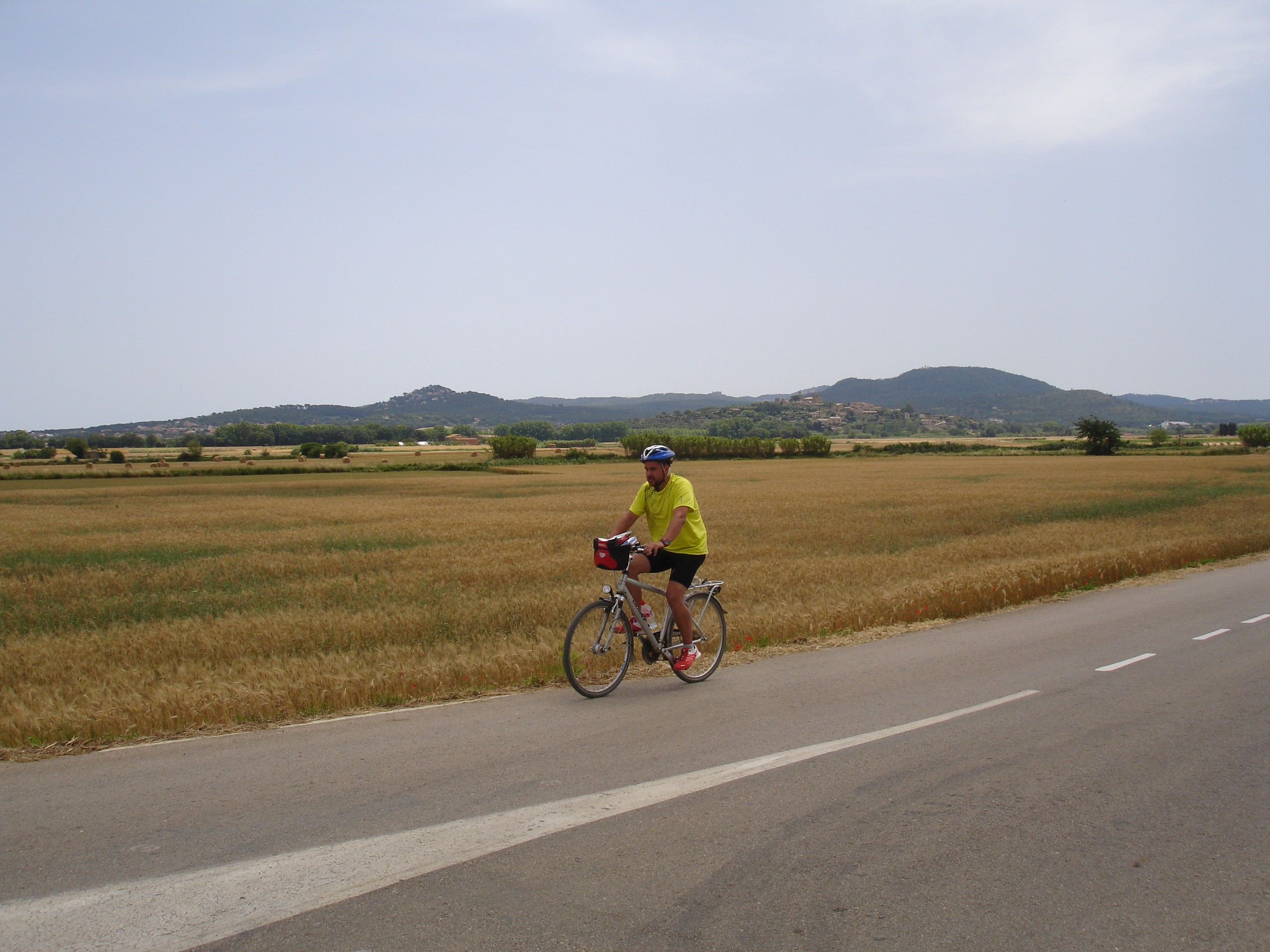 Cyclist biking on the path in Catalonia