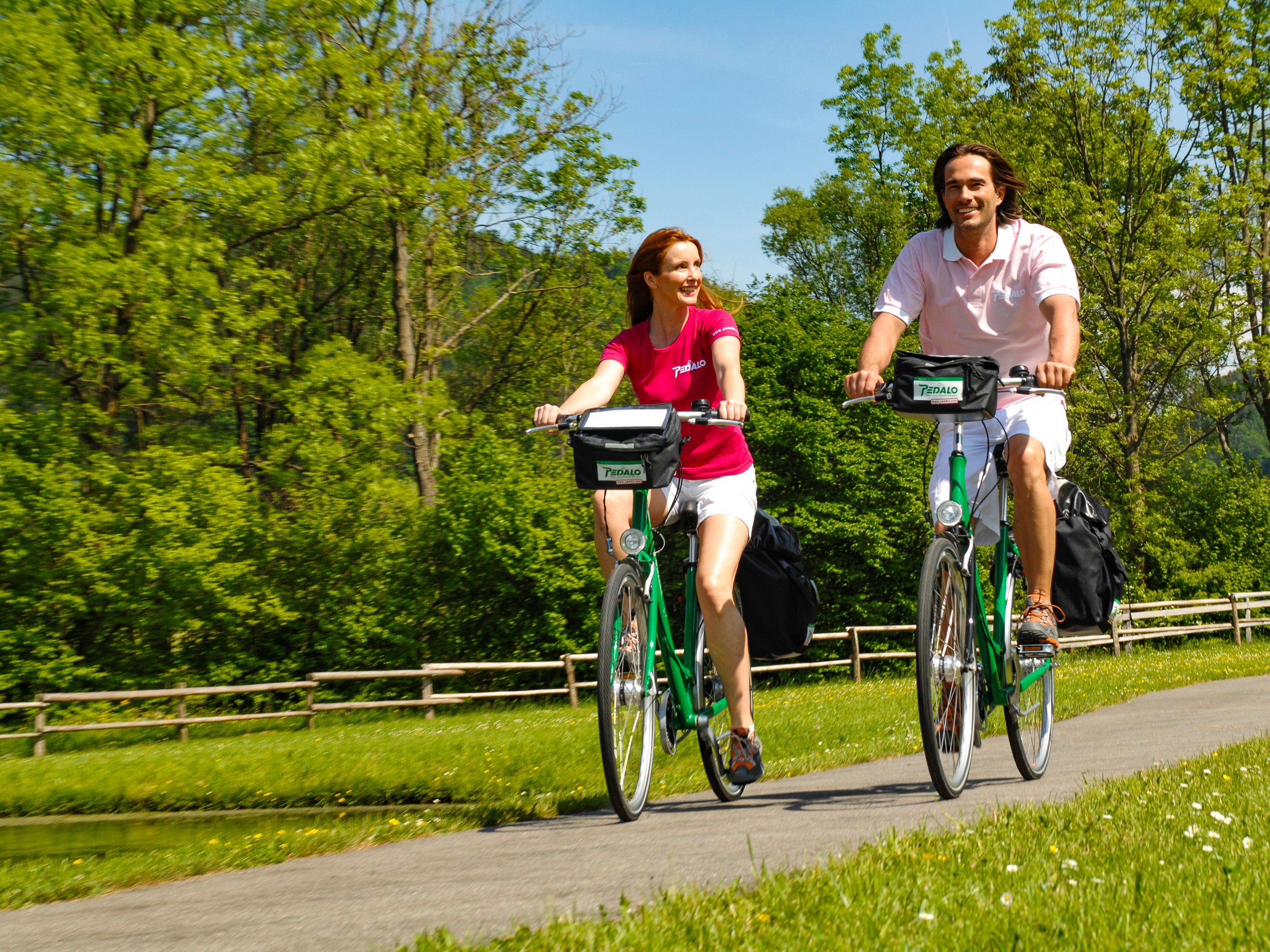 Two bikers cycling in Germany
