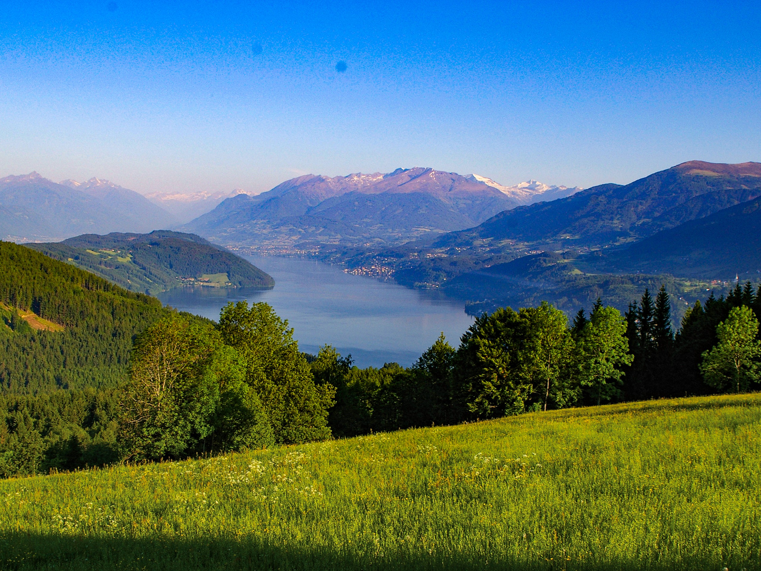 Rolling hills along the Drau Cycling trail