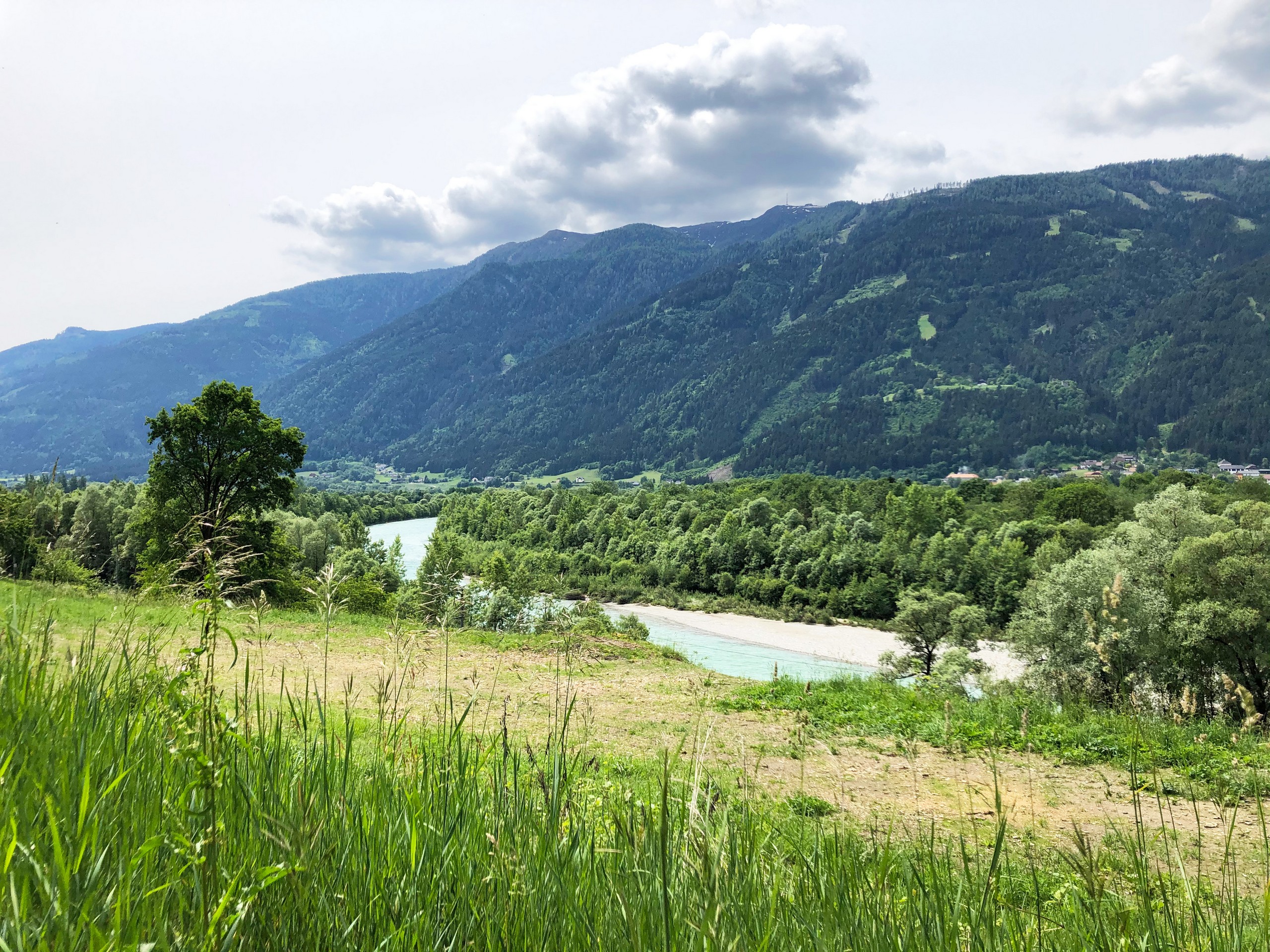 Beautiful valley along the Alpe Adria trail