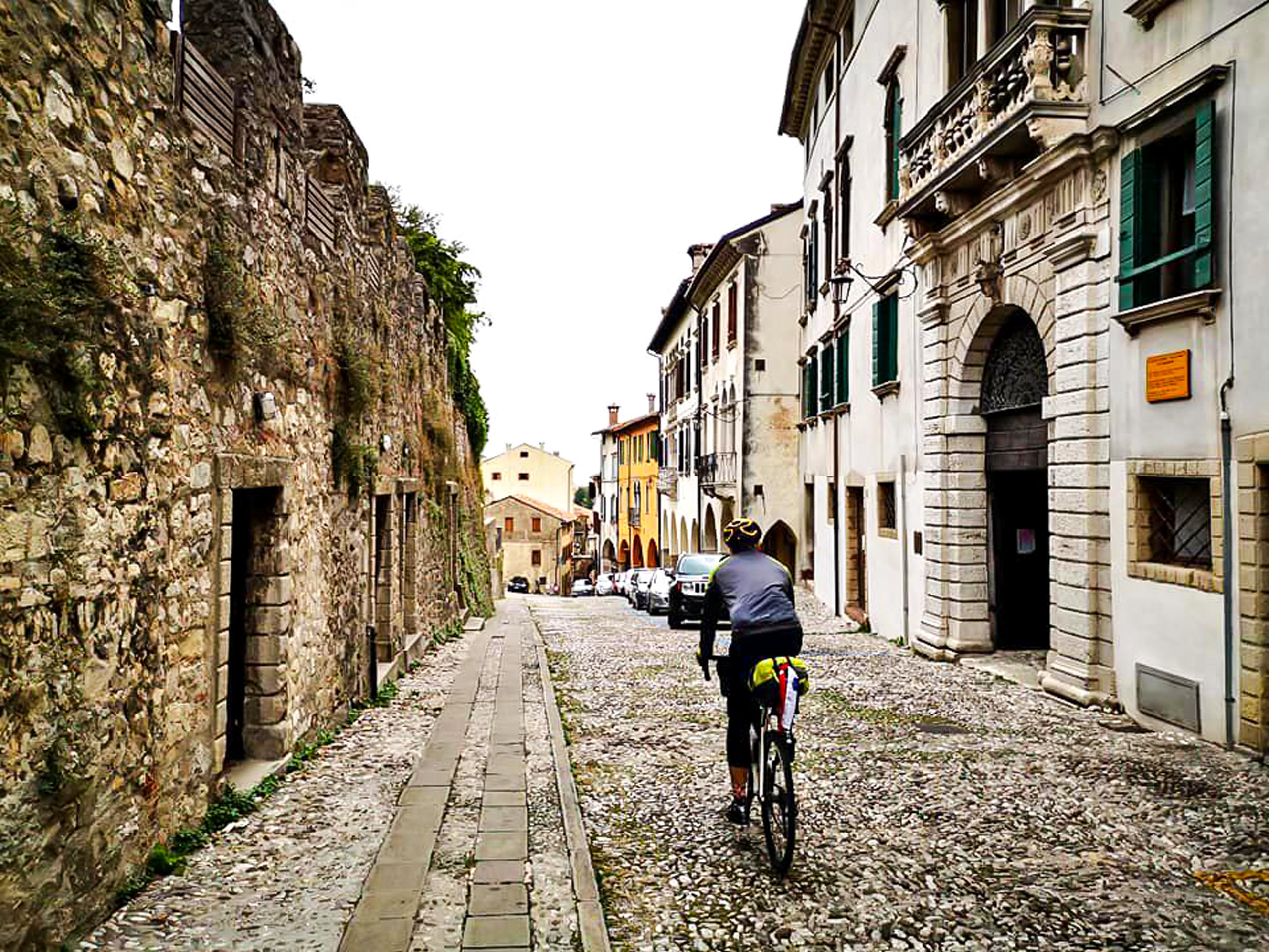 Cycling in the old city street