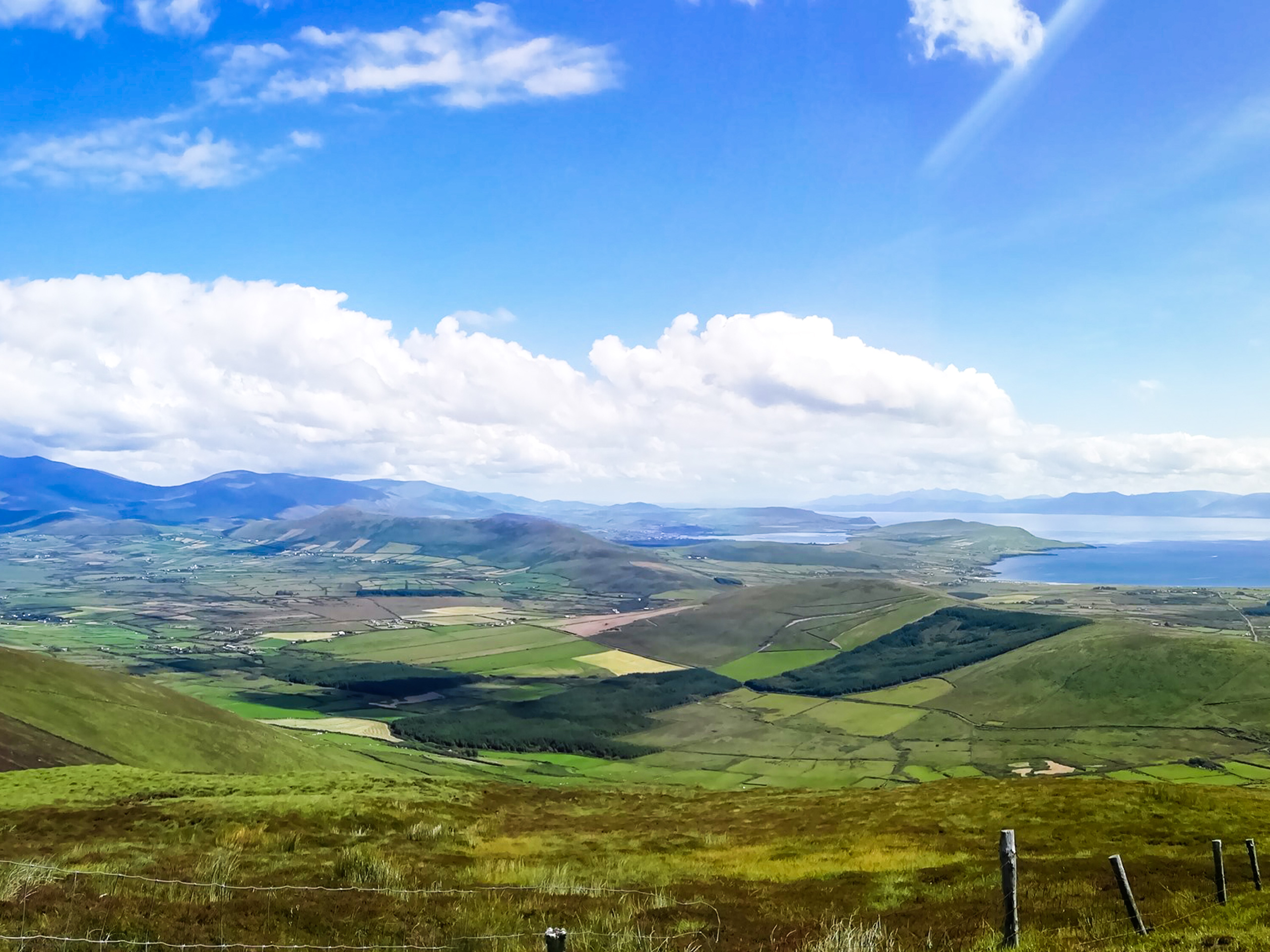 Fields and mountains landscape in Ireland