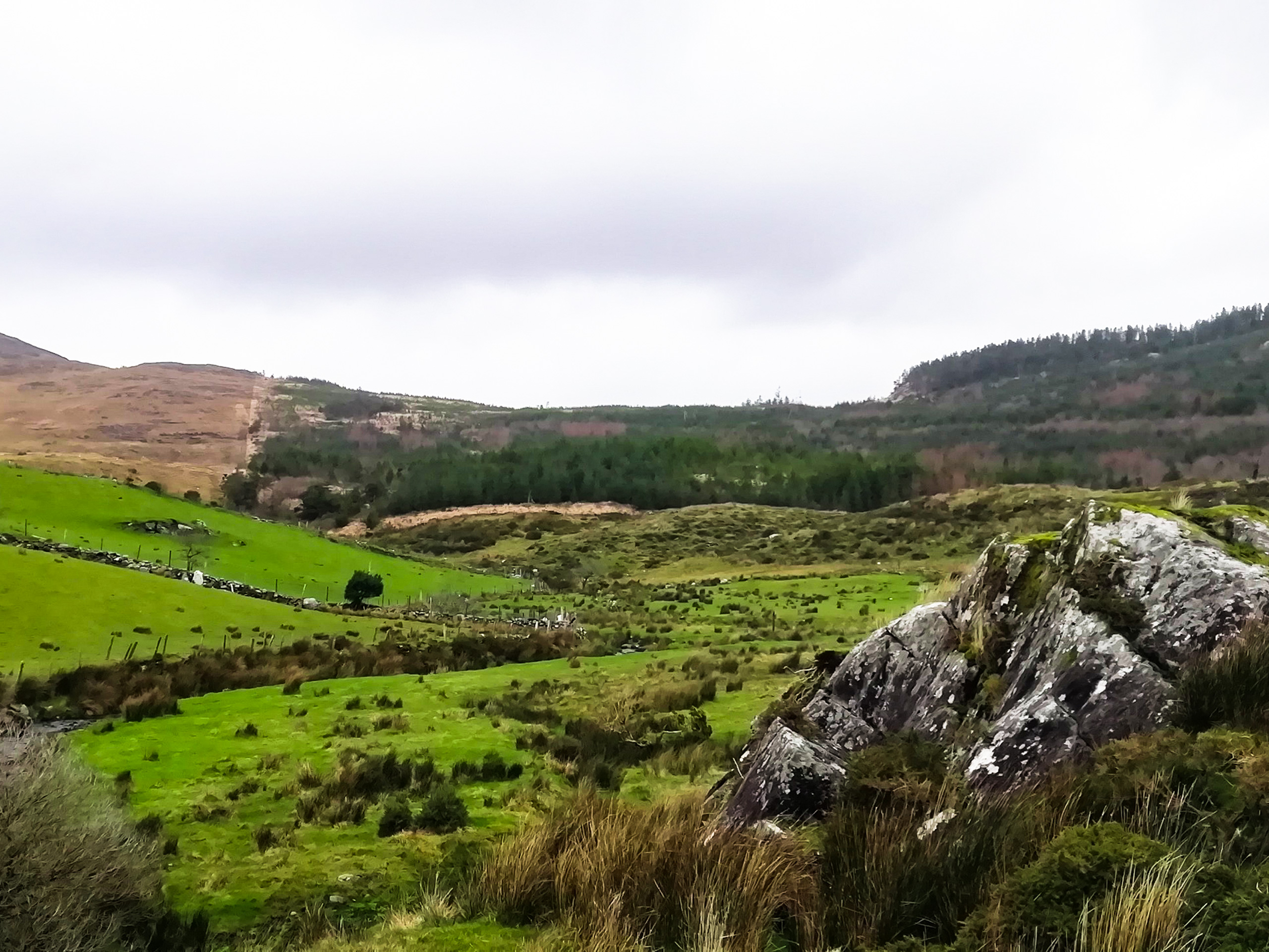 Hills and rocks view in Ireland