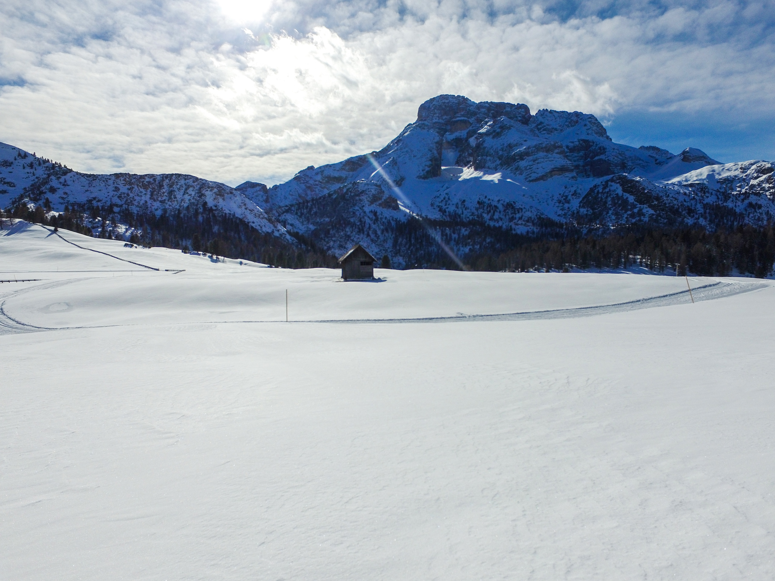 Mountain valley winter landscape