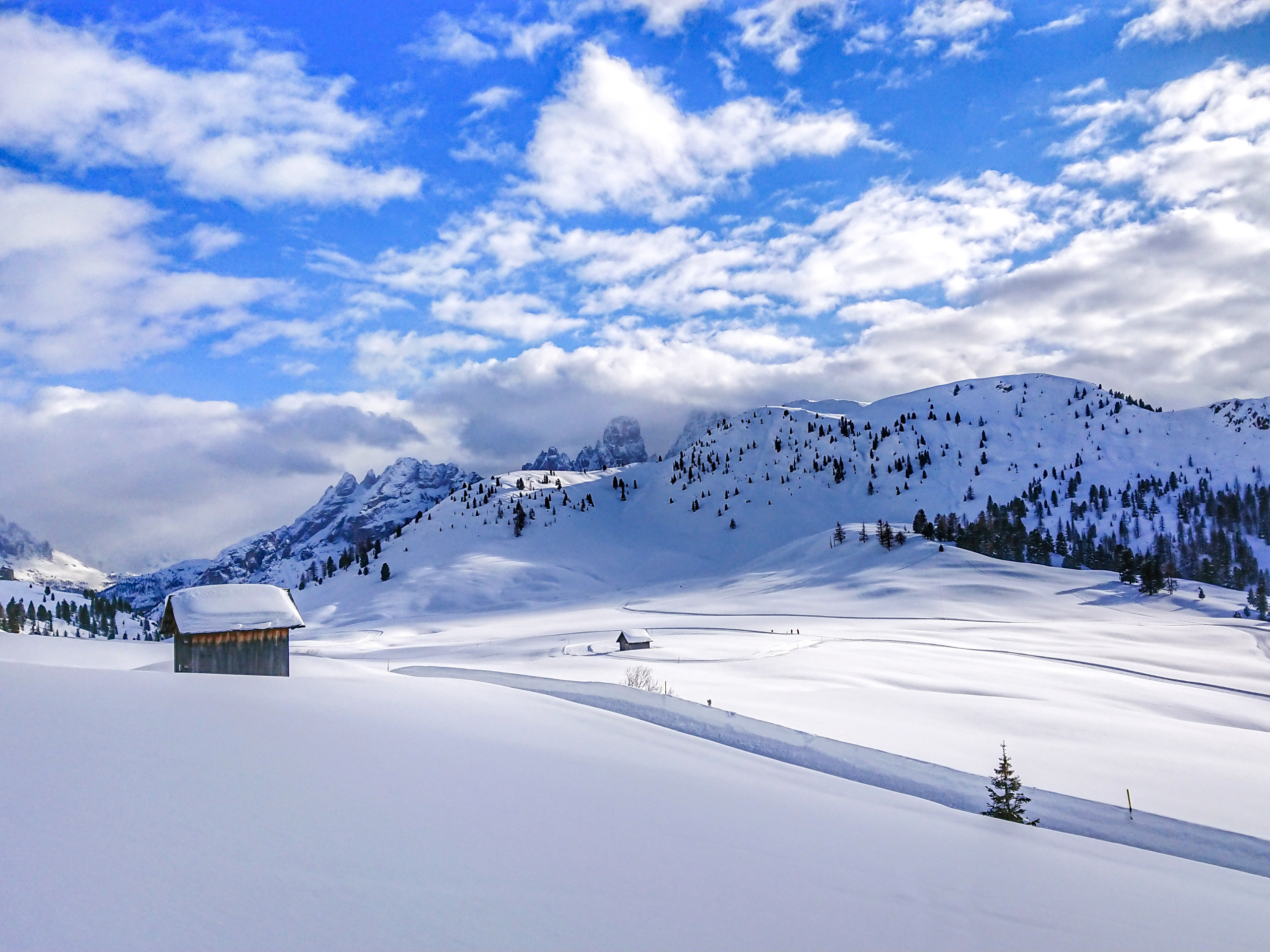 Winter landscape in Dolomites