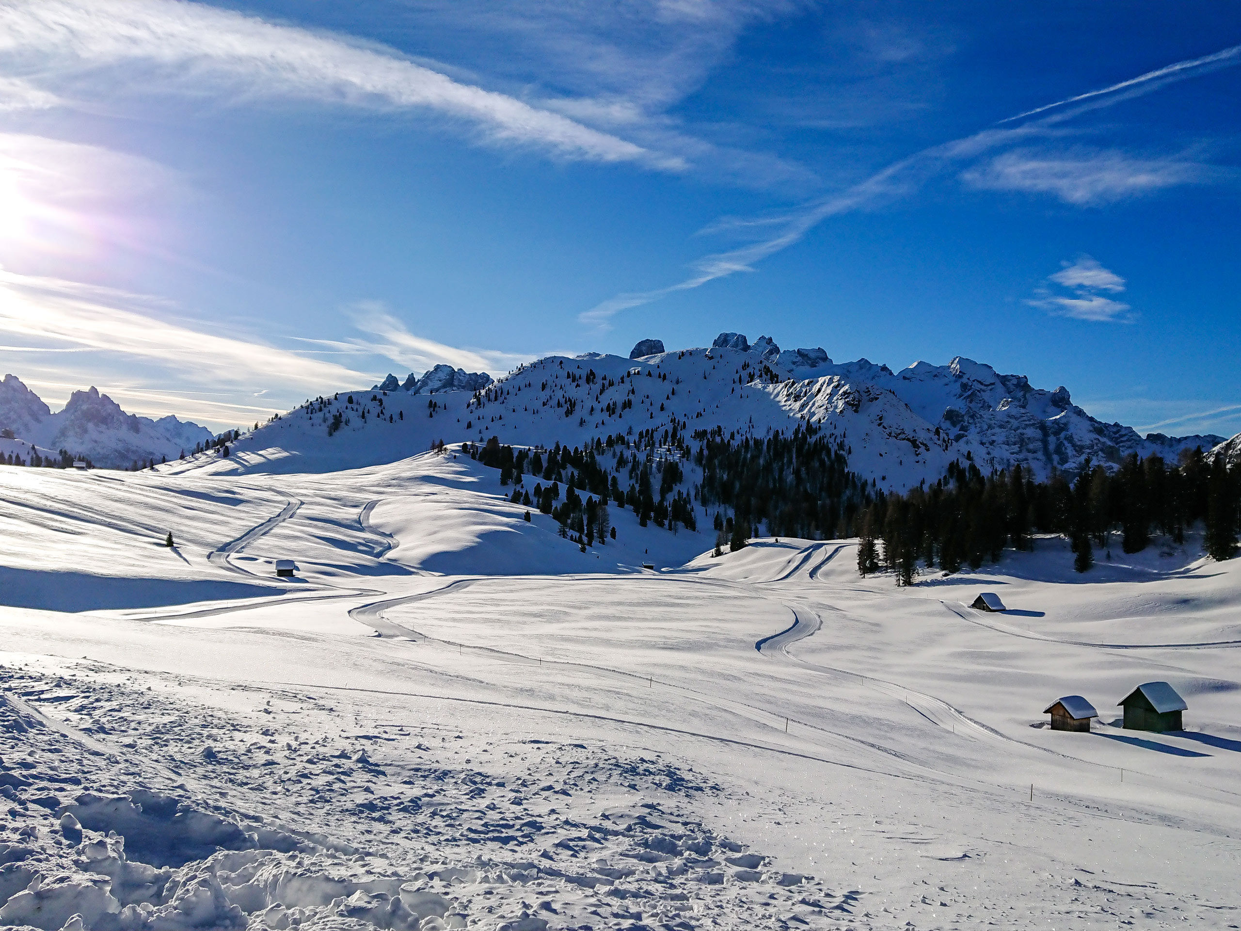 Skiing in the mountains