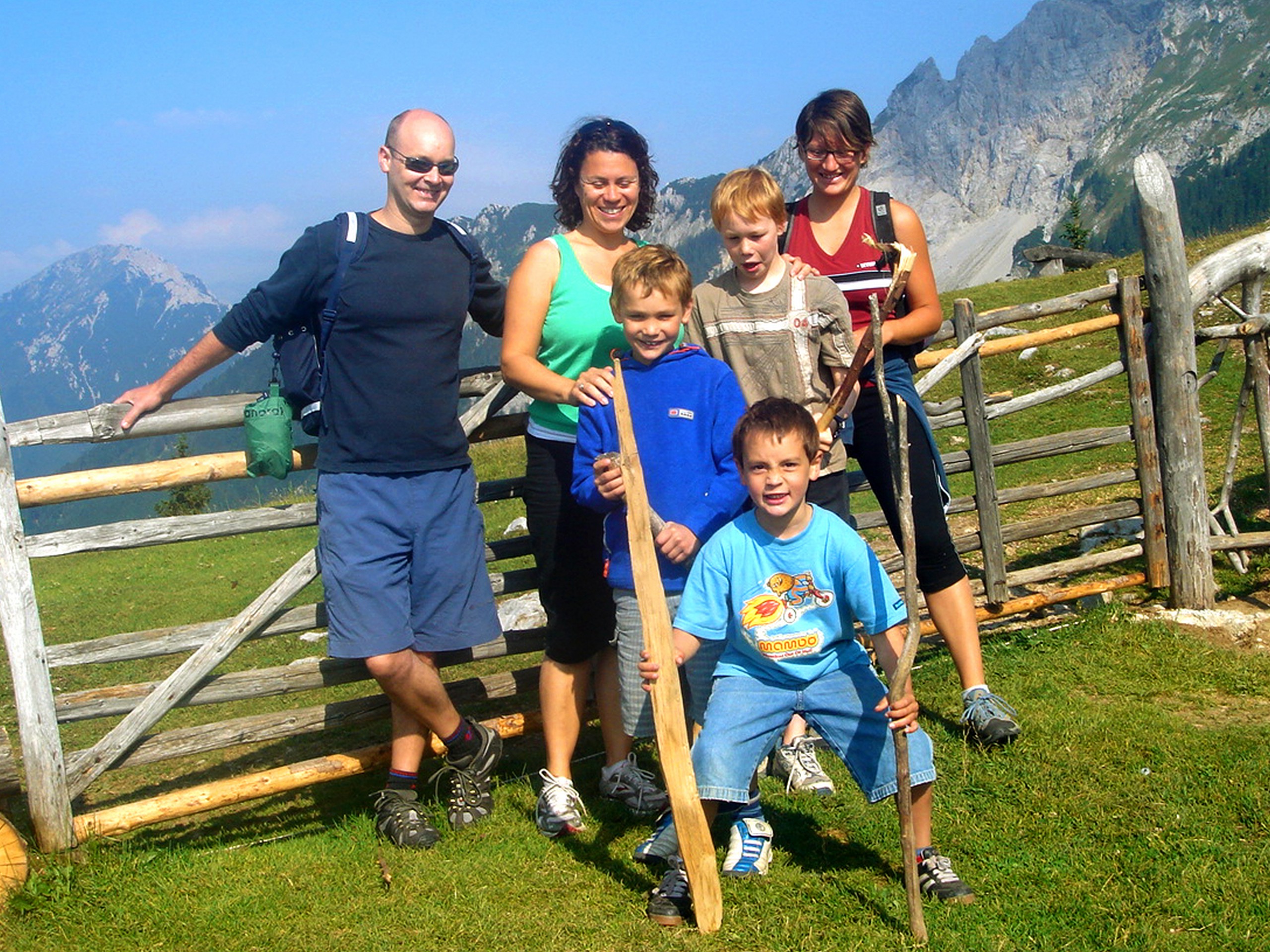 Family posing in the Julian Alps