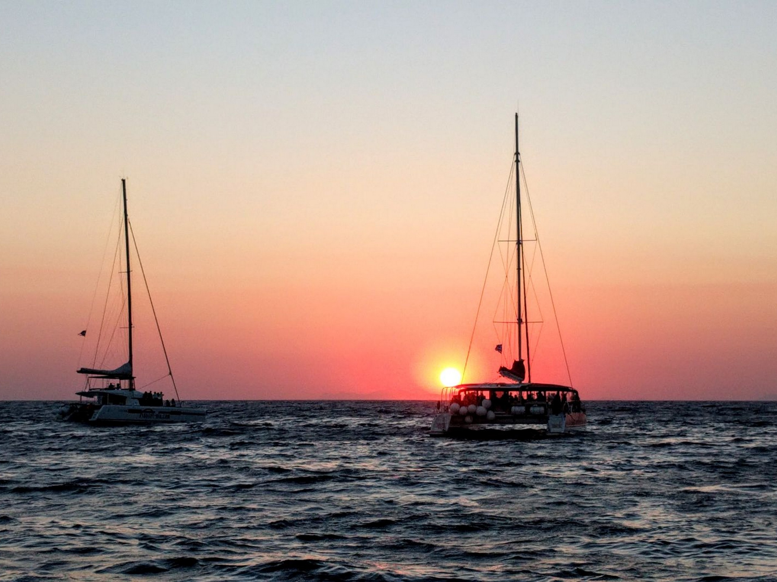 Sailing while on Multisport tour in Cyclades Islands