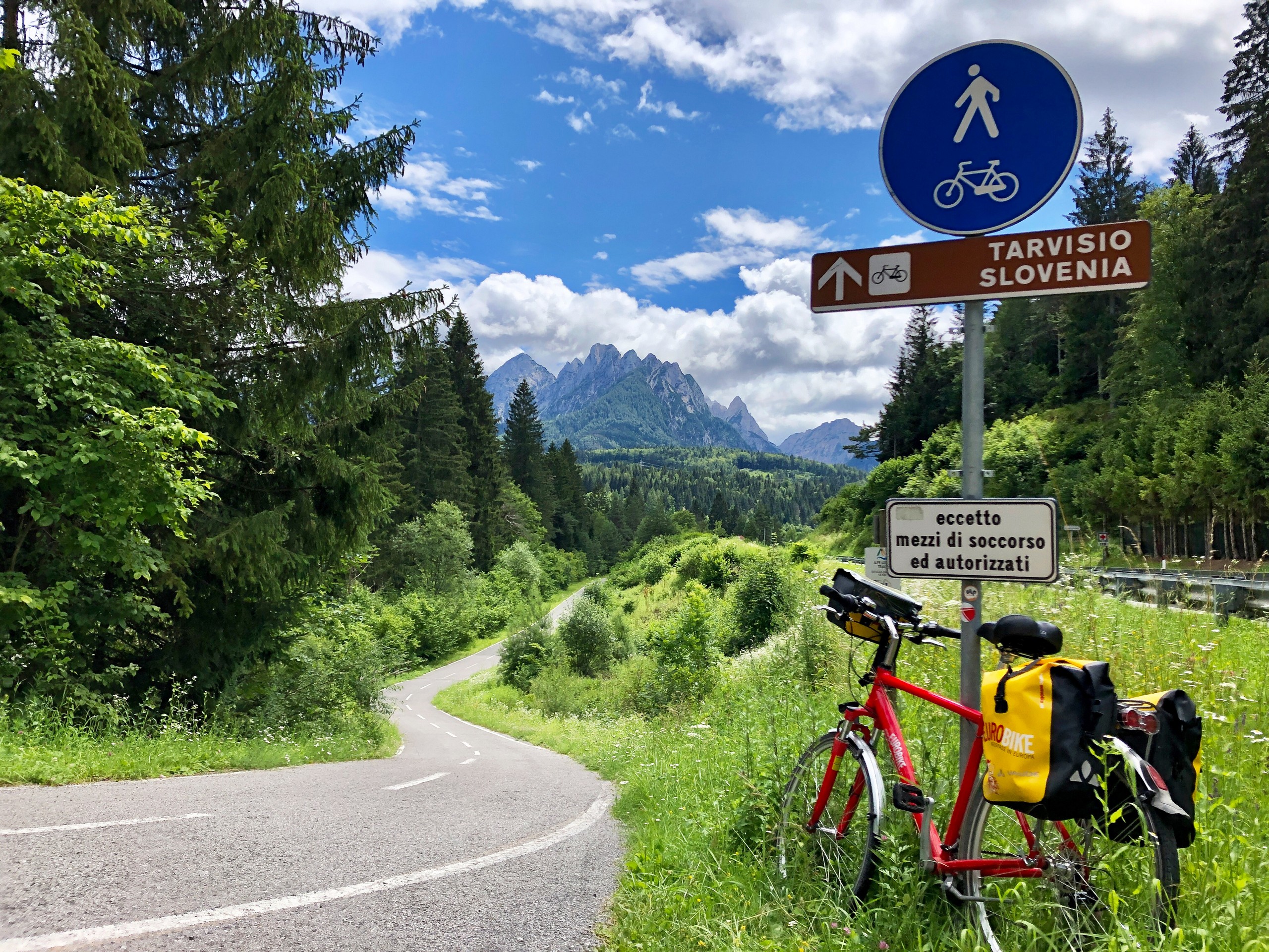 Approaching the Slovenias border on Alpe Adria trail