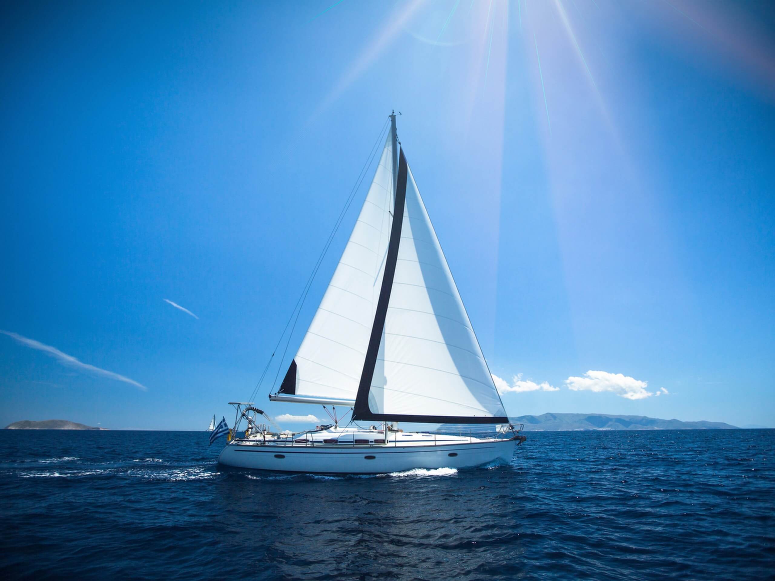 Sailing boat in Aegean Sea