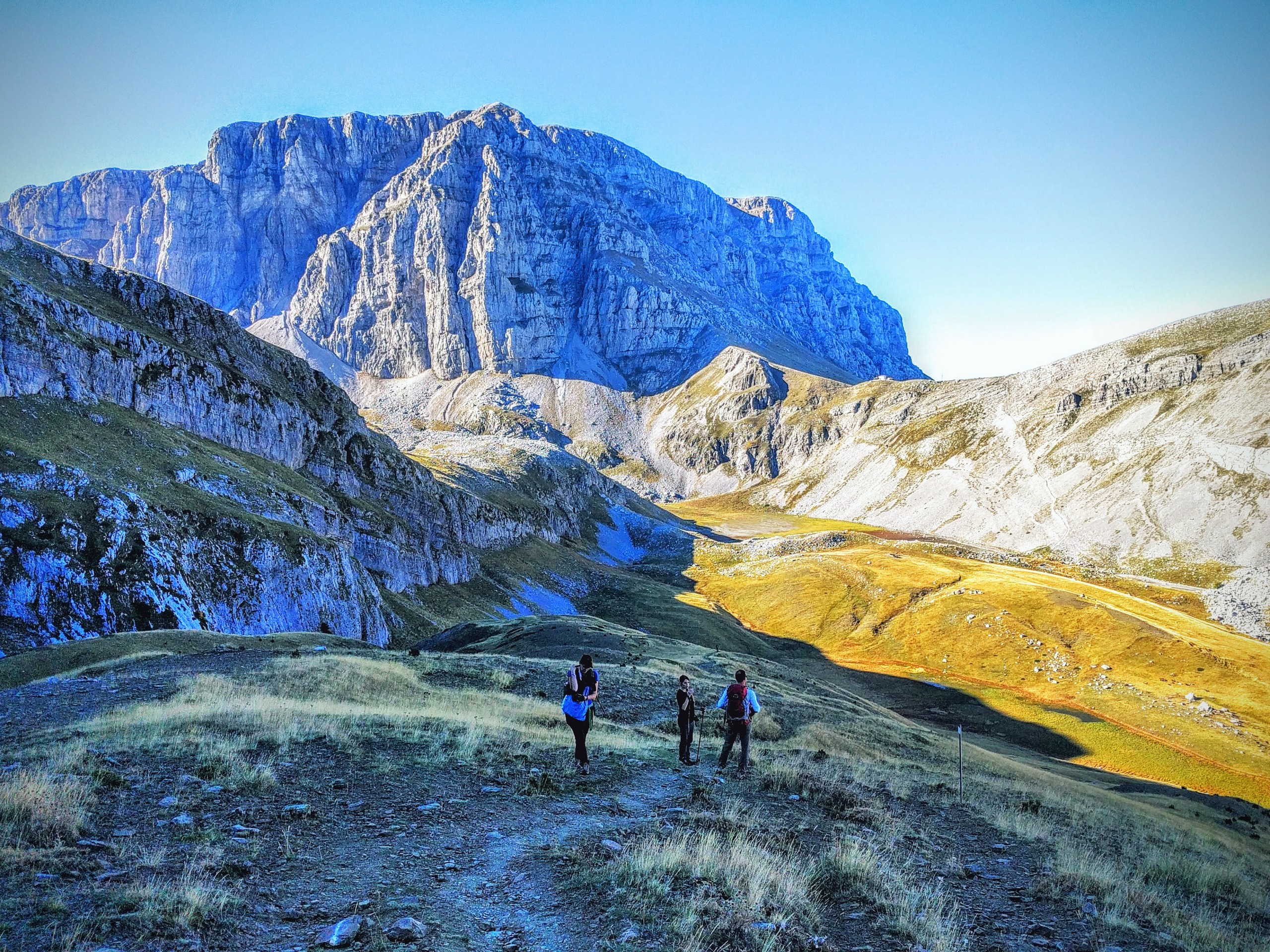 Group of hikers exploring the Zagori Mountains in Greece