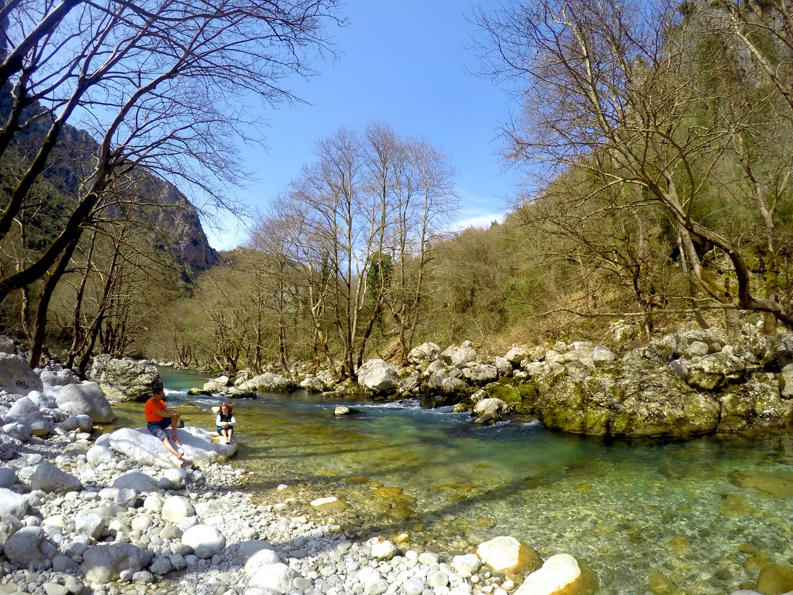 Beautiful green creek in Pindus Mountains