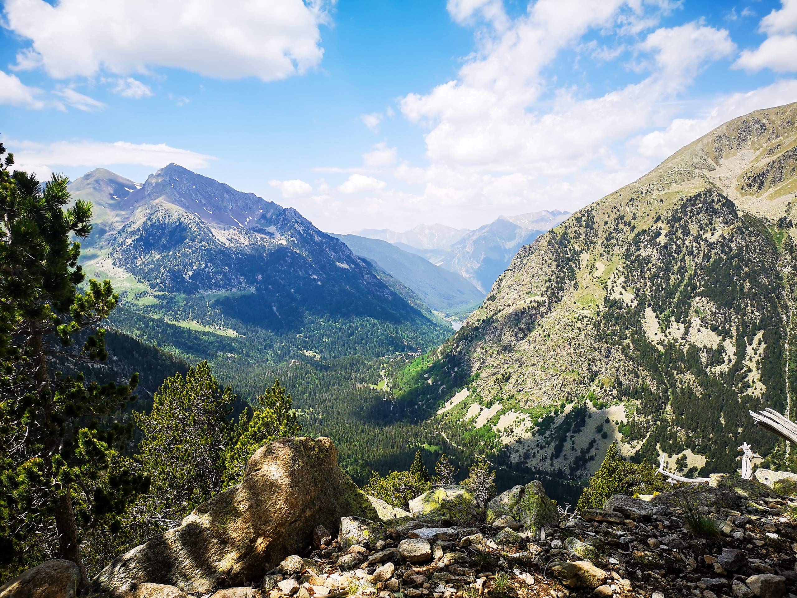 Vall de Boi mountains air view