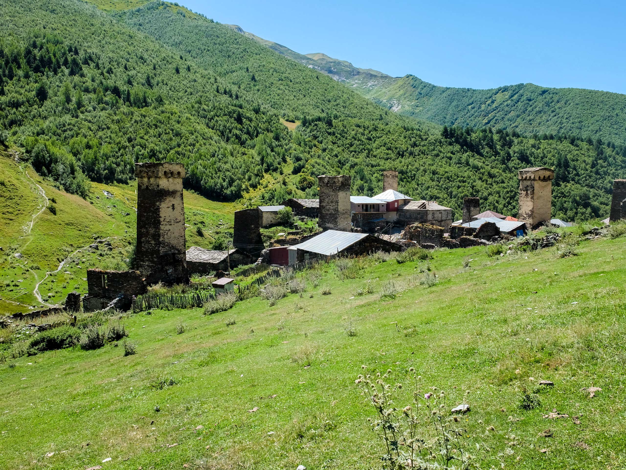 Old village near mountains in Georgia