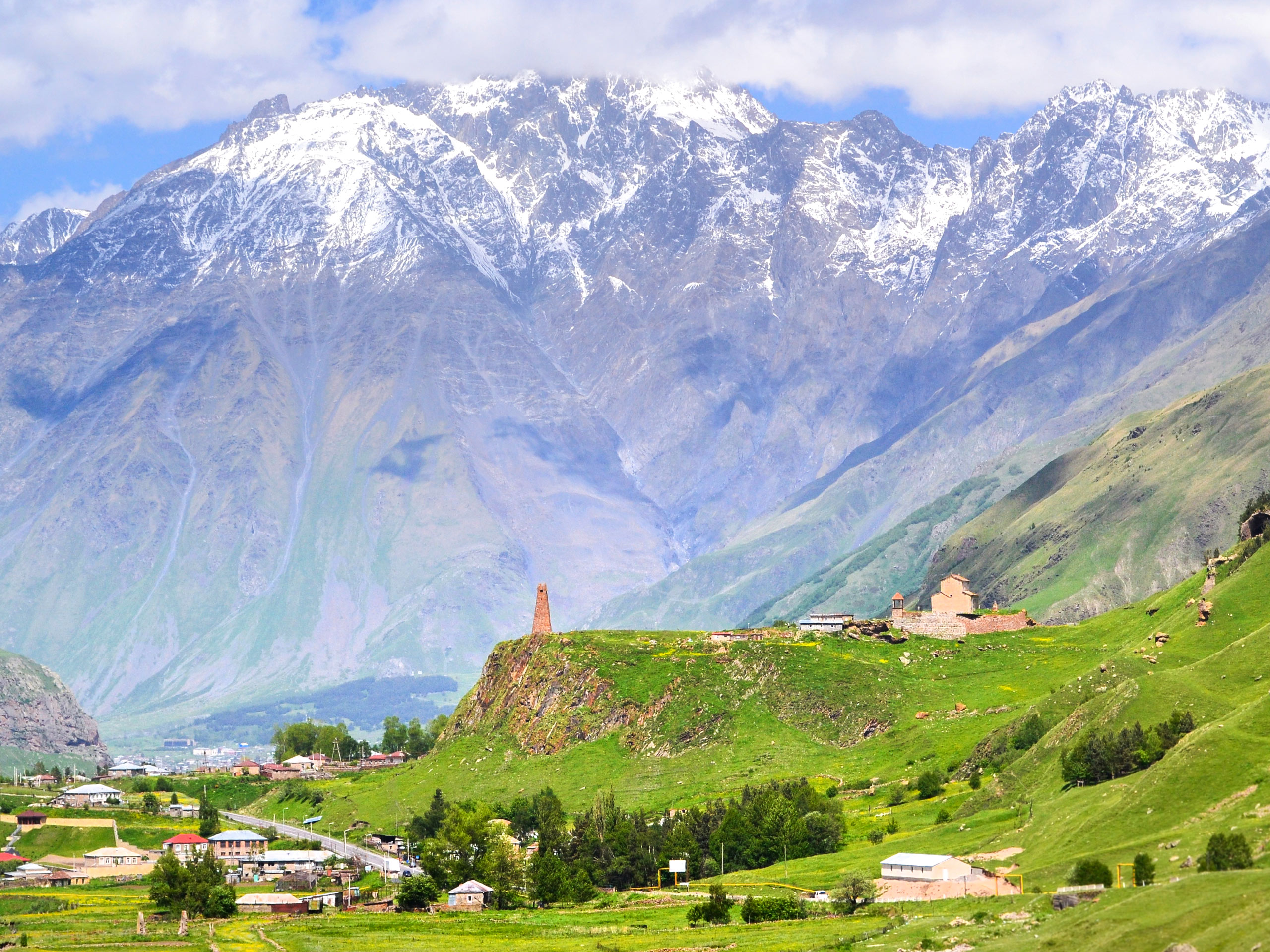 Stepantsminda panoramic landscape