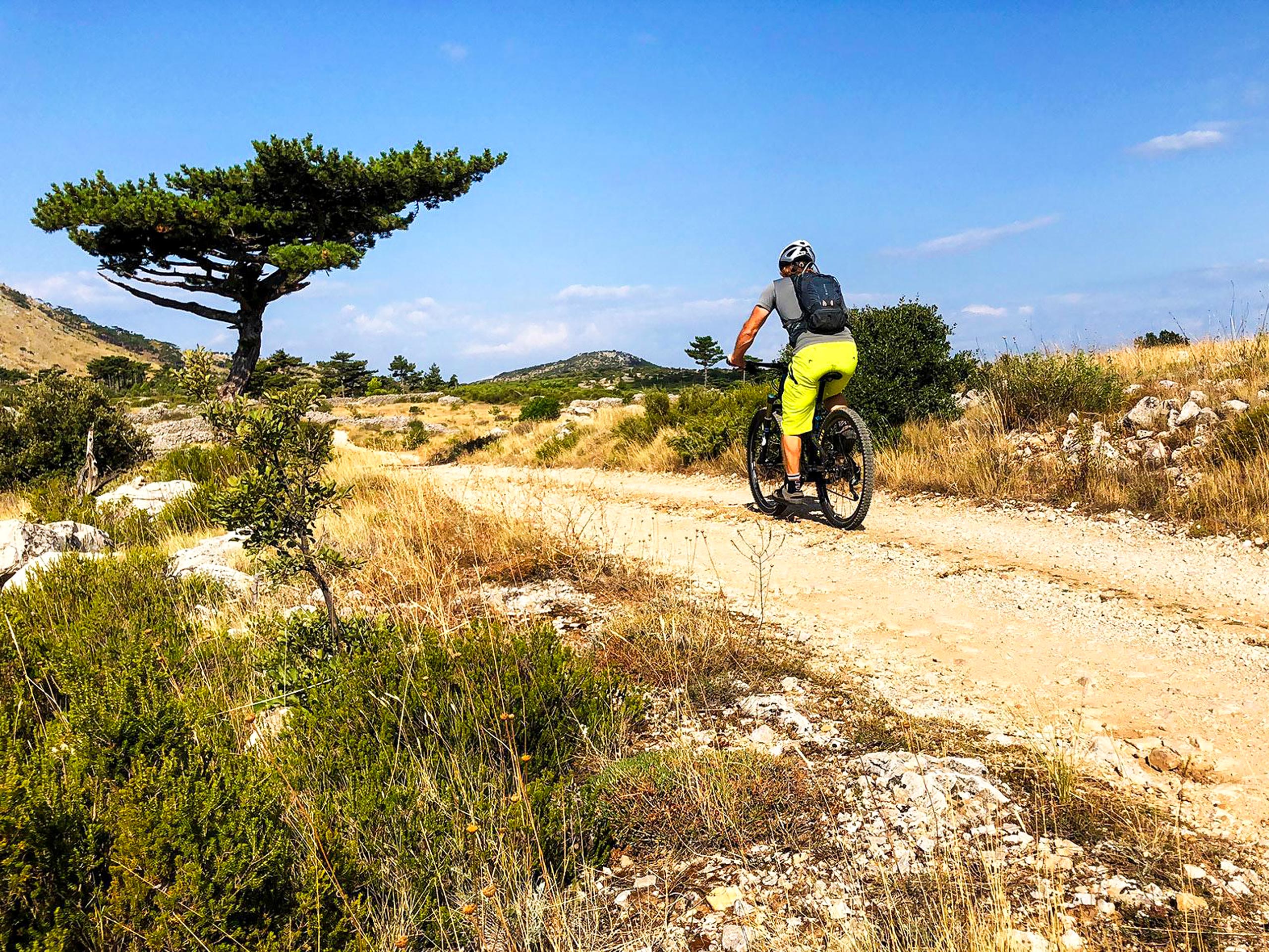 Cycling on the mountain road