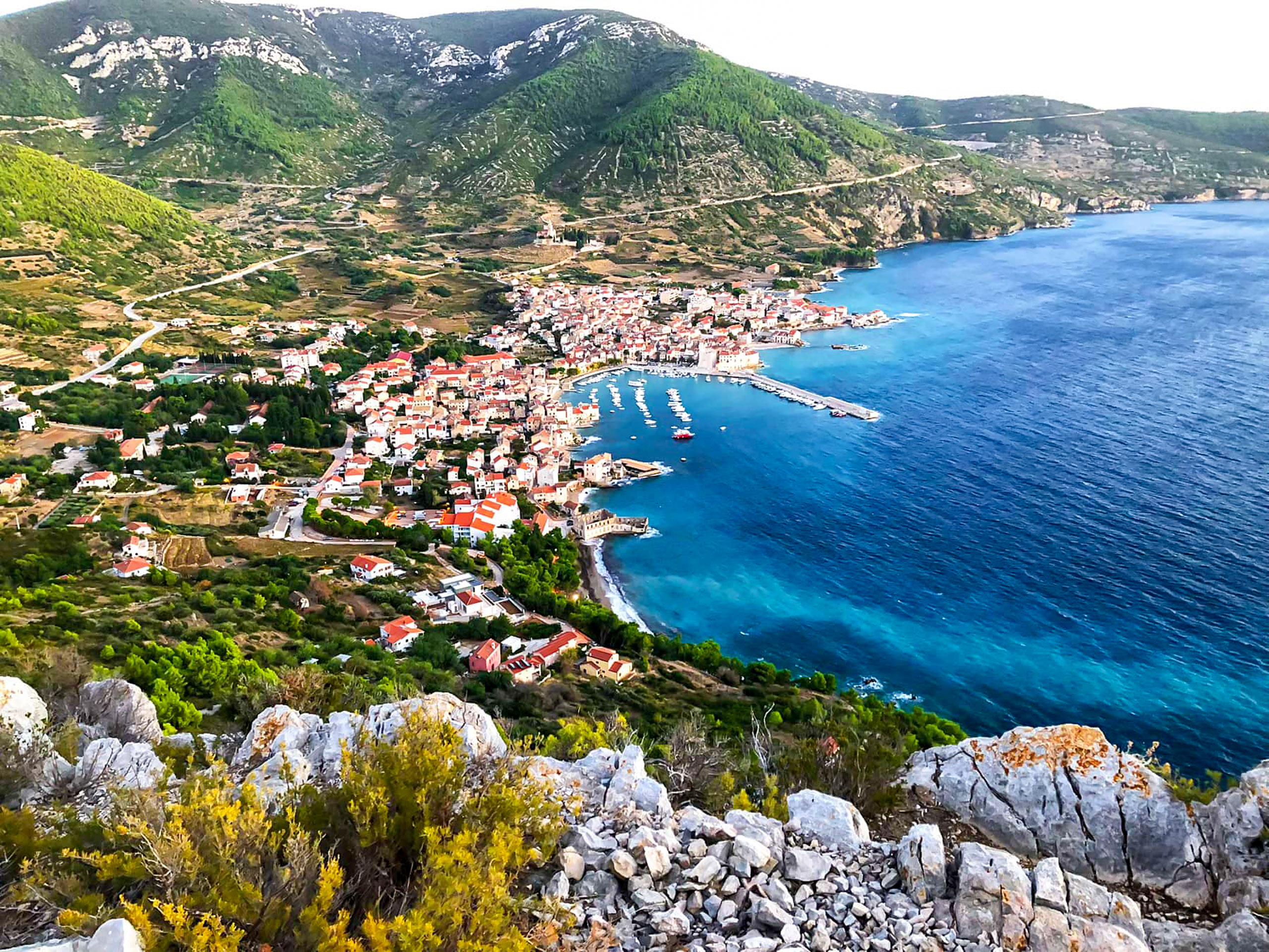 Beautiful Slovenia coast air view