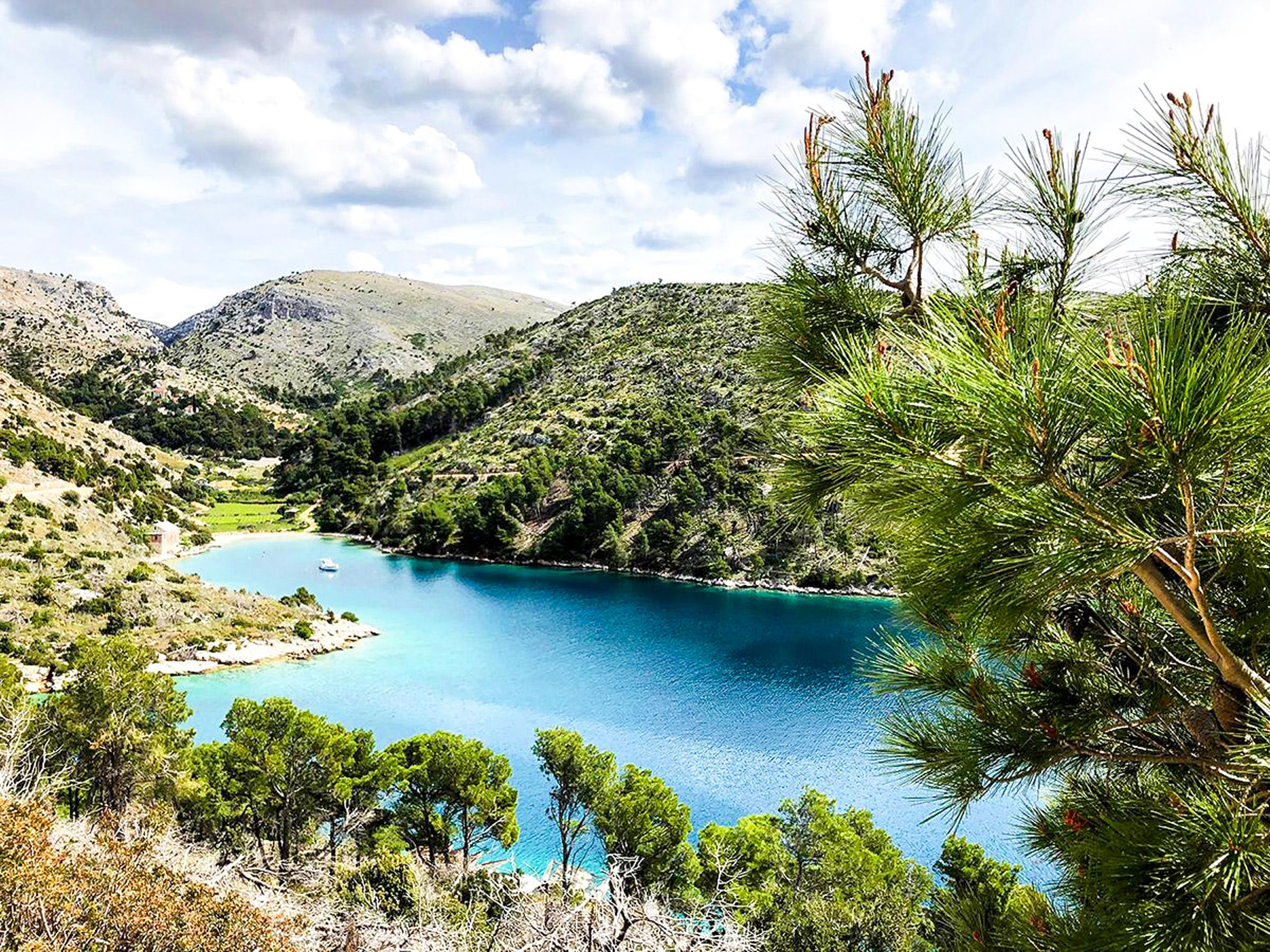 Lake between the mountains natural landscape