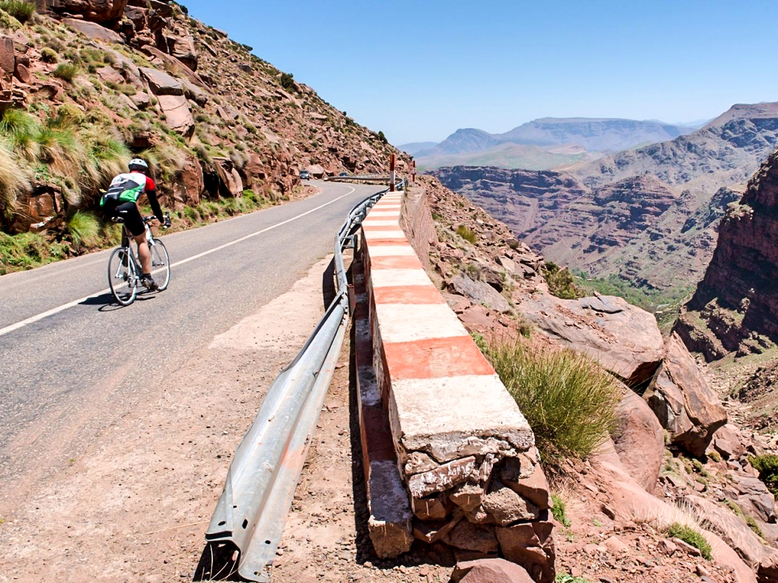 Biking on the mountain road