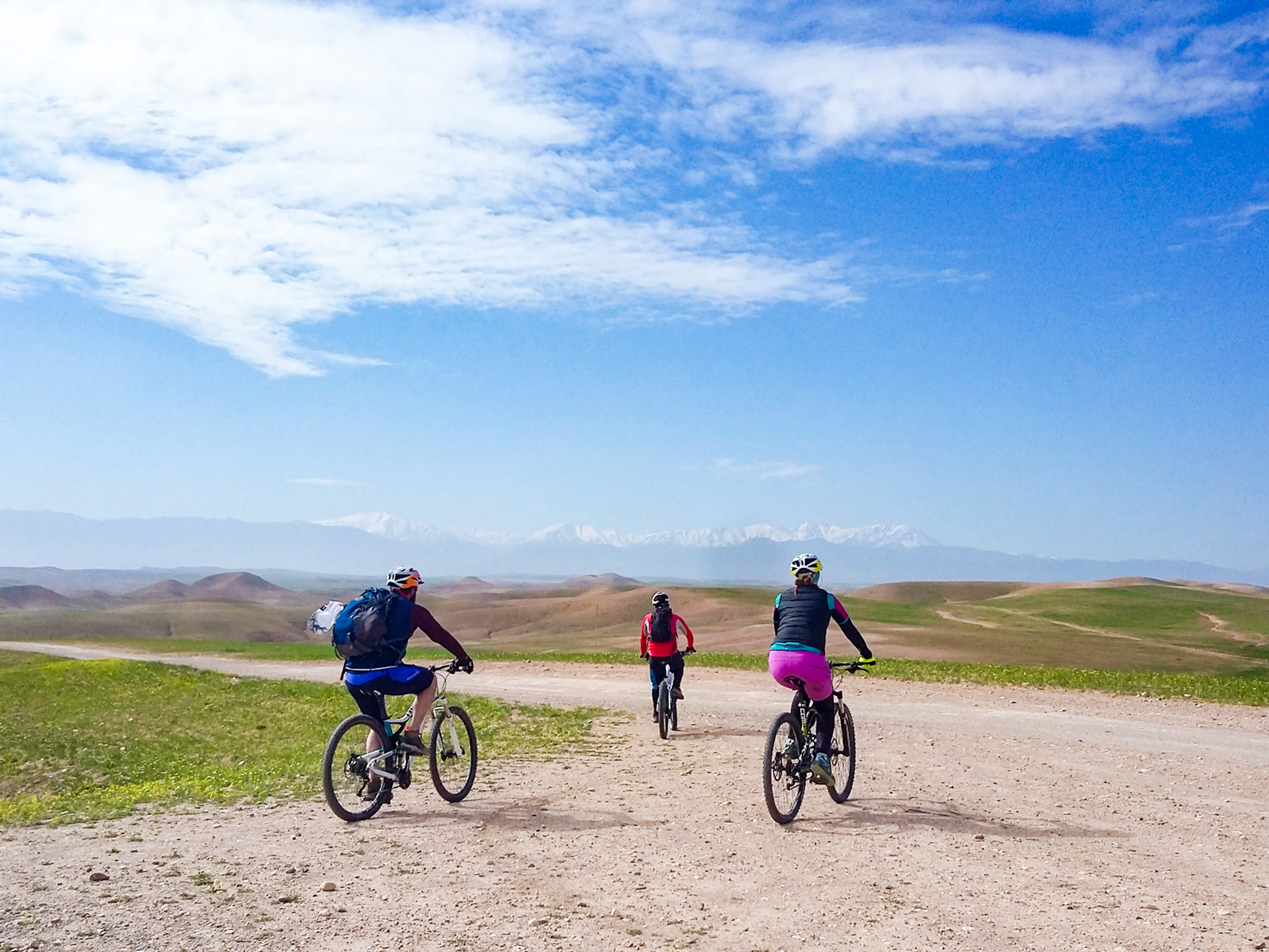 Cycling on the desert road