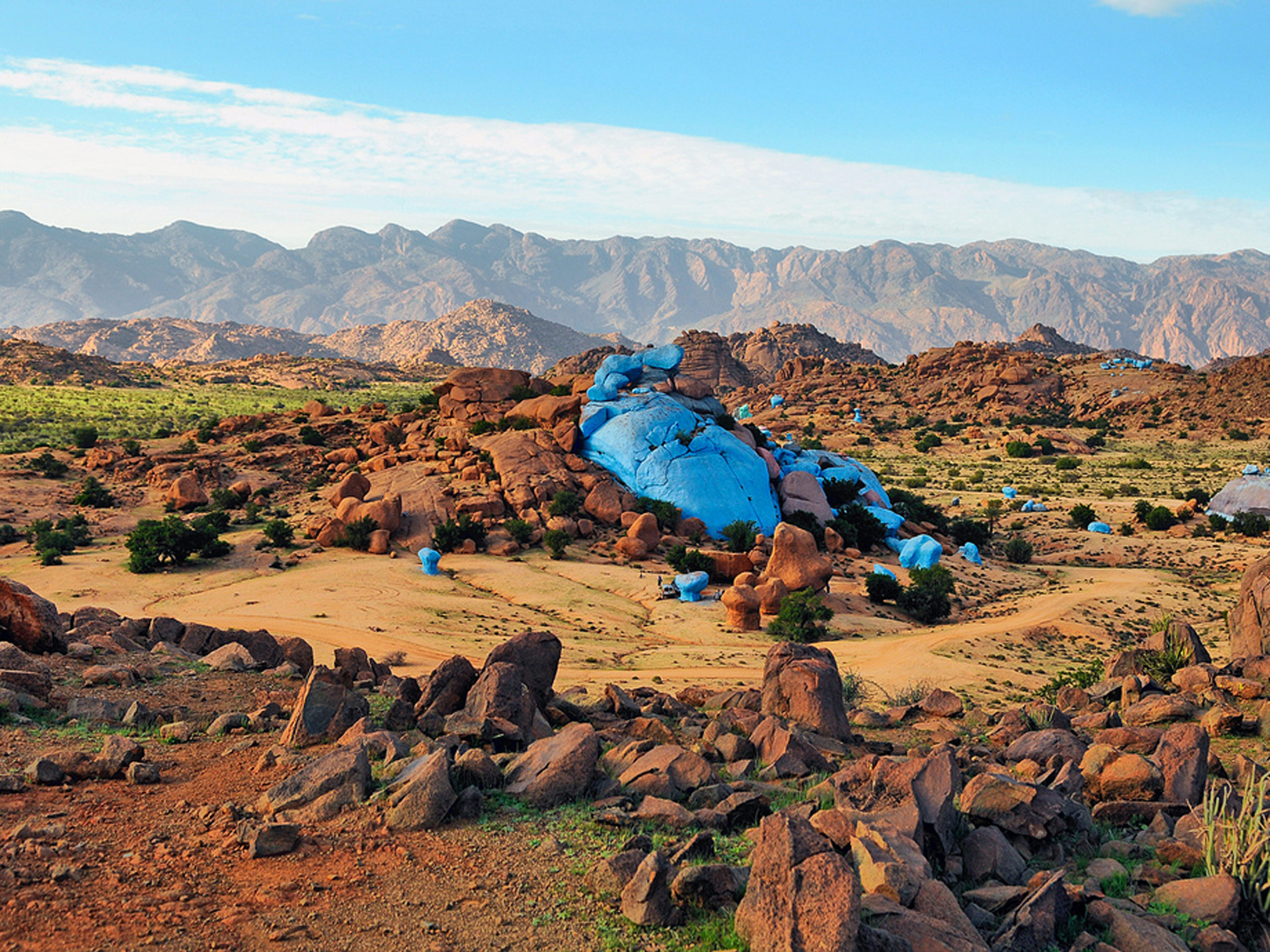 Rocky valley in Morocco desert