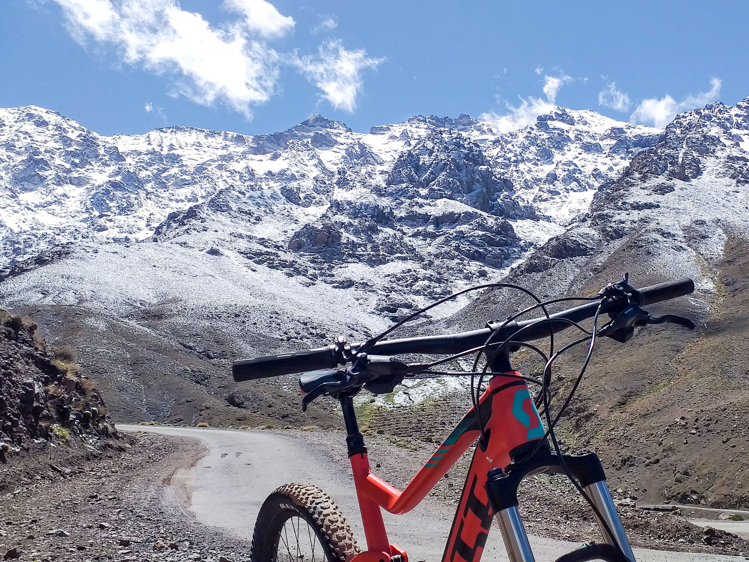 Bike on the mountain background