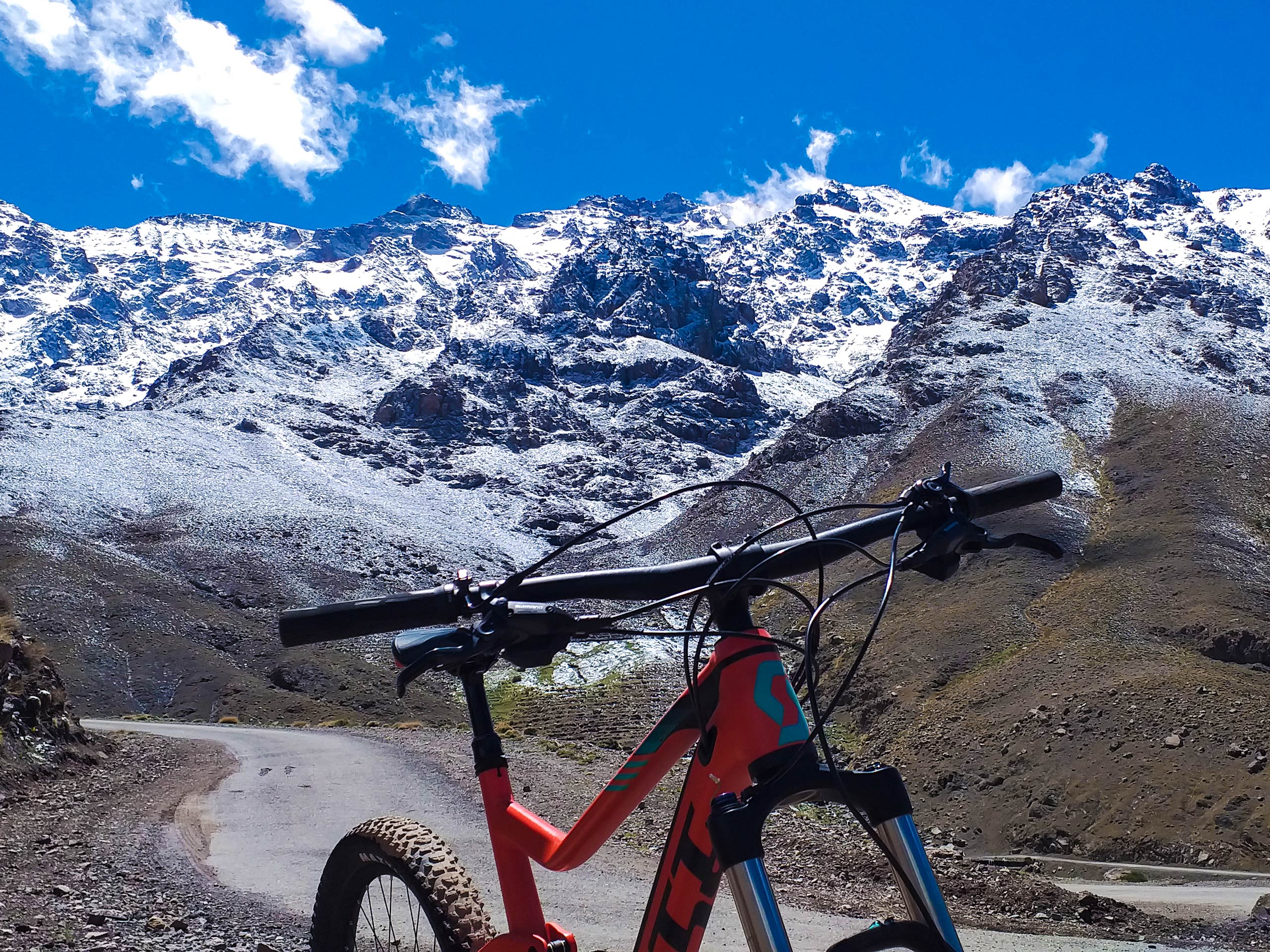 Bike on the mountain backgroung