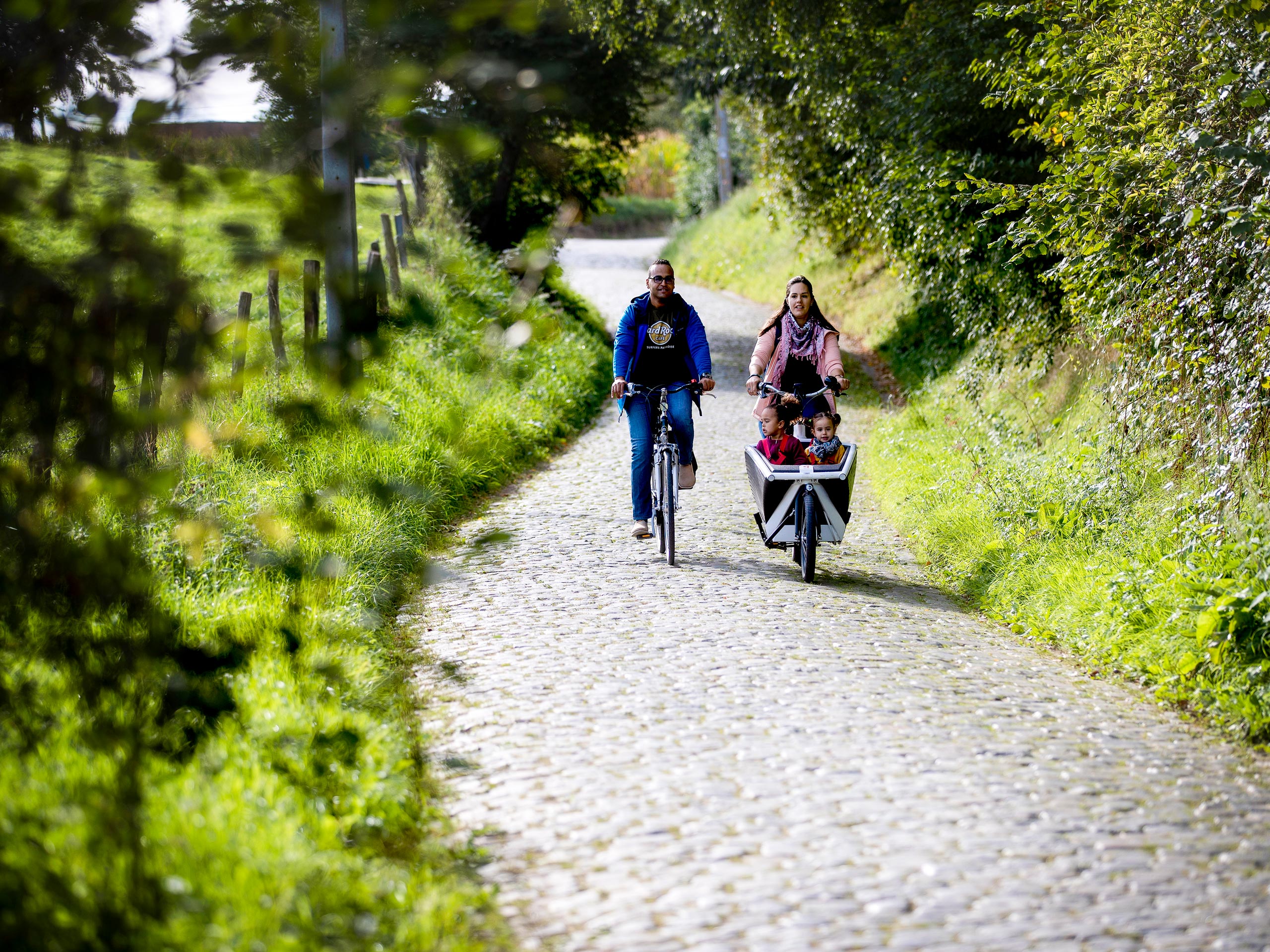 Cycling on a rocky road